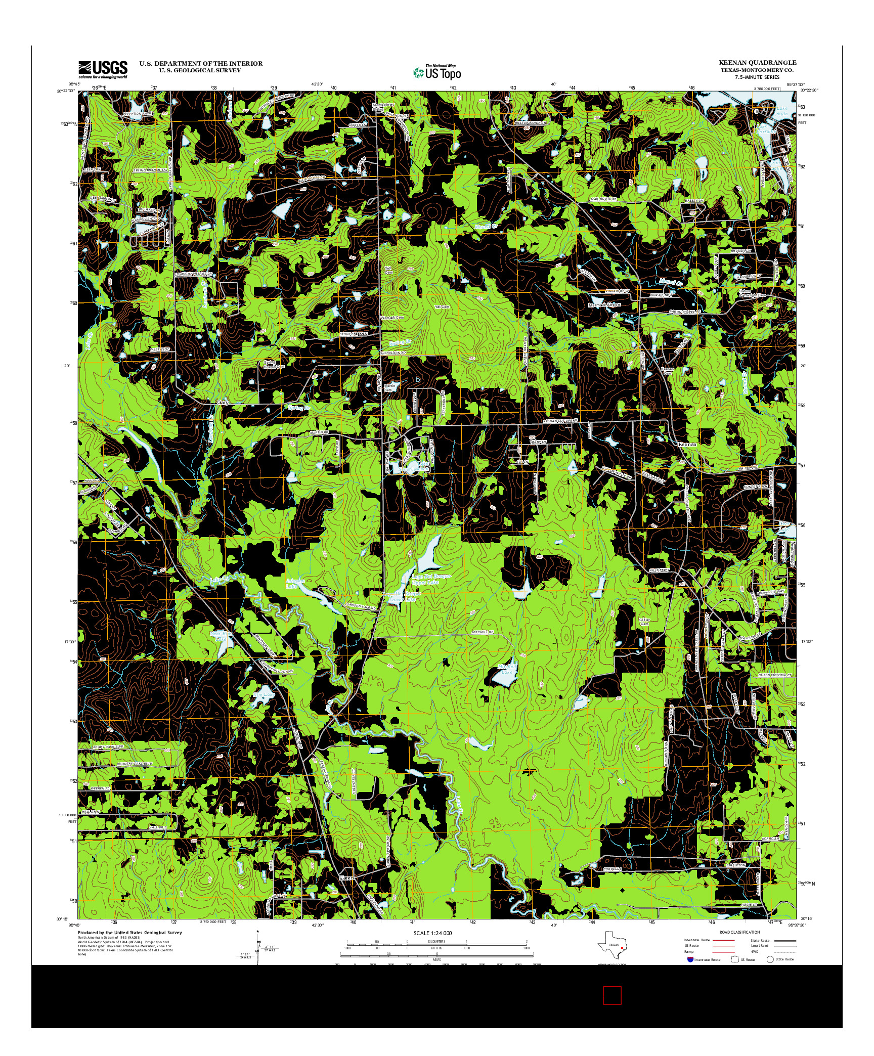 USGS US TOPO 7.5-MINUTE MAP FOR KEENAN, TX 2013