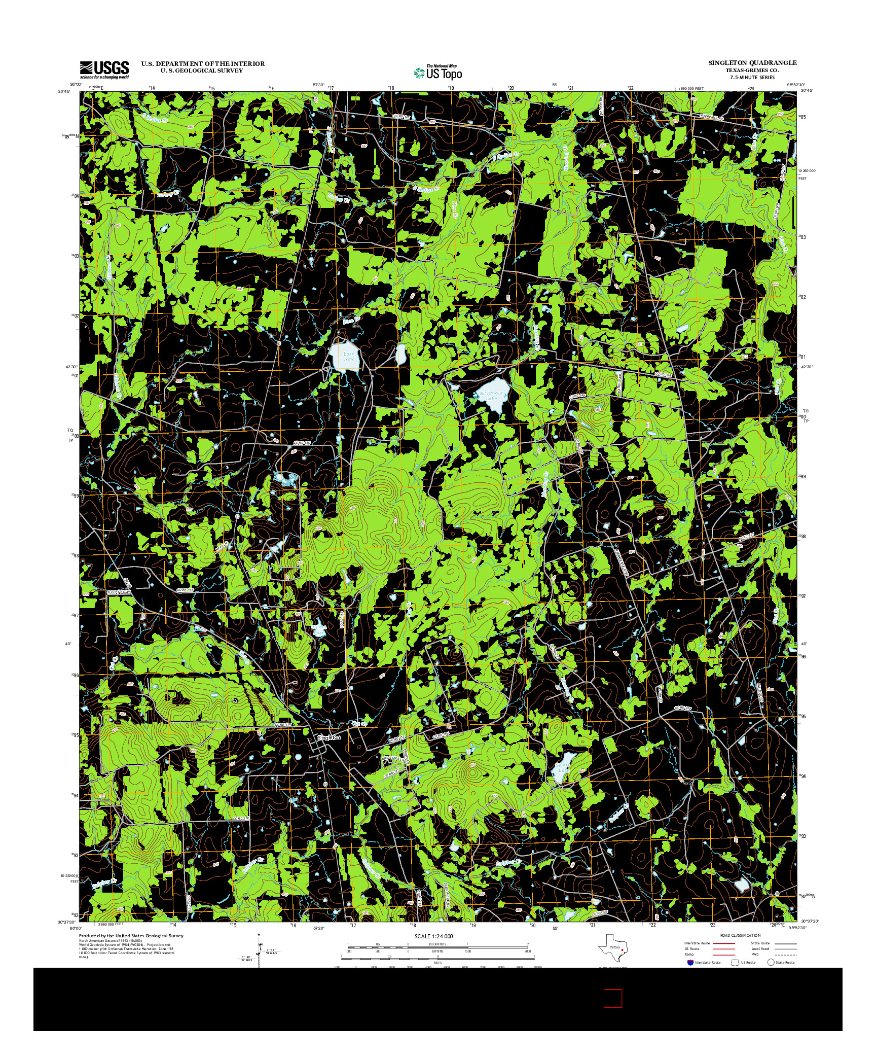 USGS US TOPO 7.5-MINUTE MAP FOR SINGLETON, TX 2013