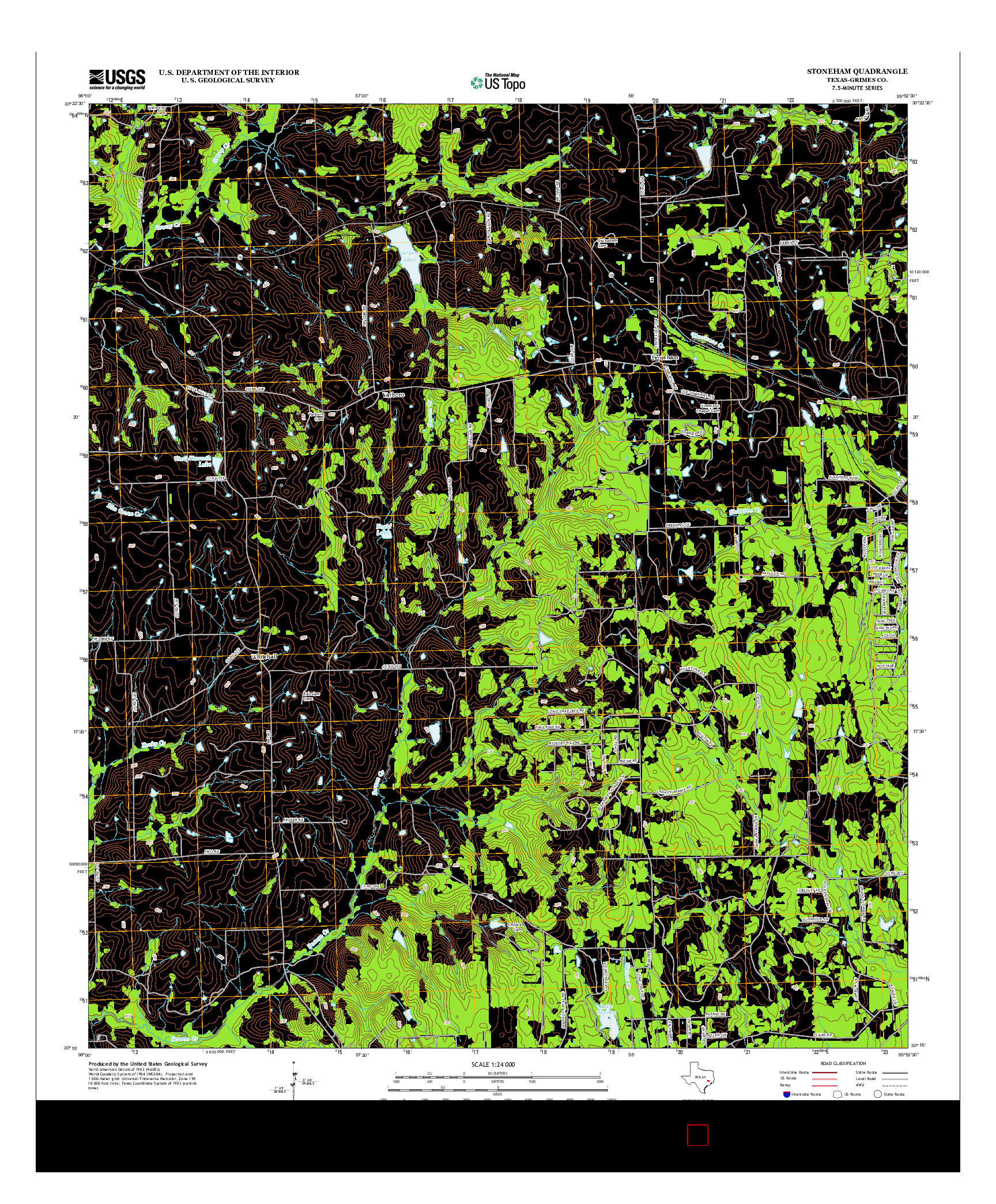 USGS US TOPO 7.5-MINUTE MAP FOR STONEHAM, TX 2013