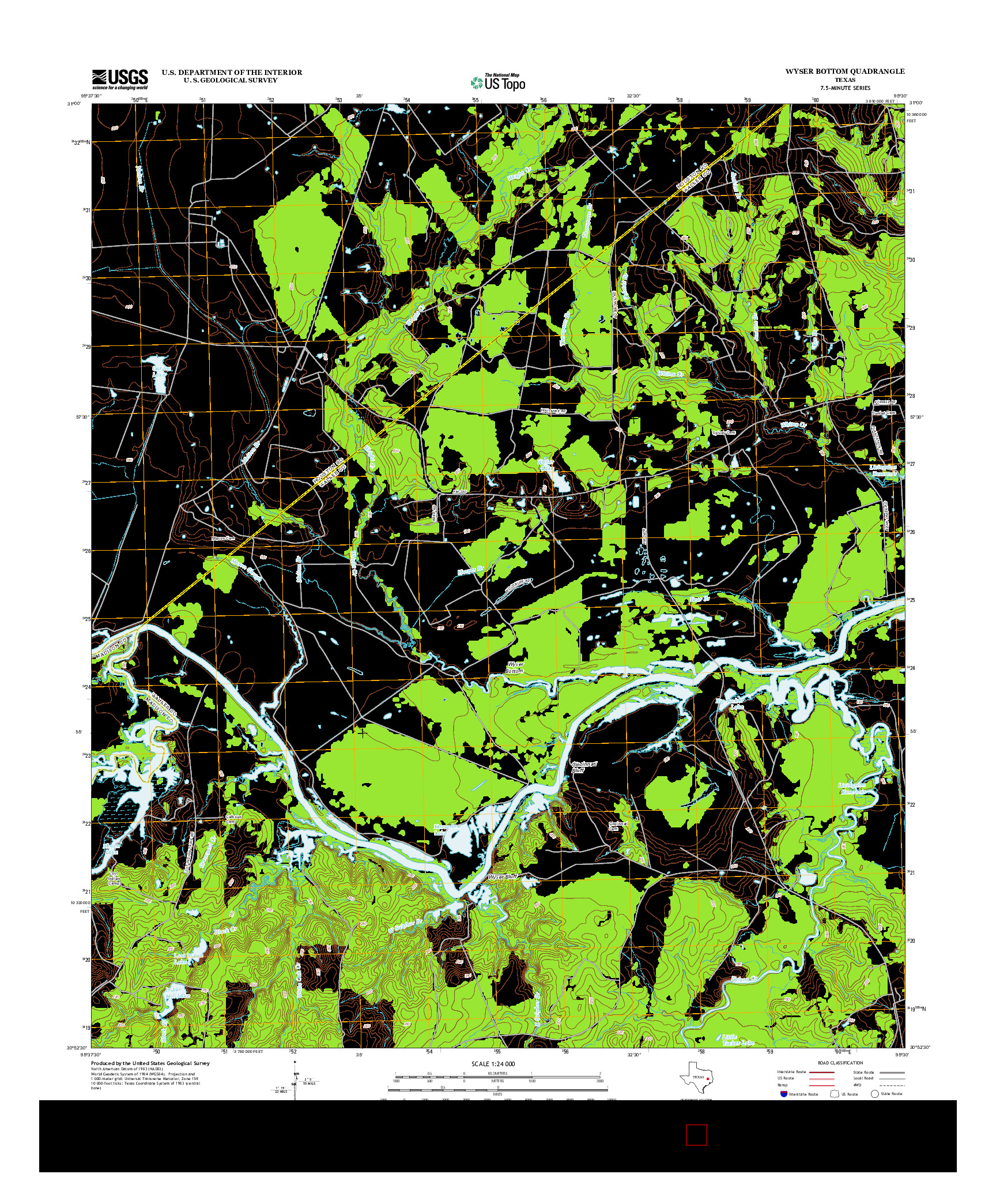USGS US TOPO 7.5-MINUTE MAP FOR WYSER BOTTOM, TX 2013