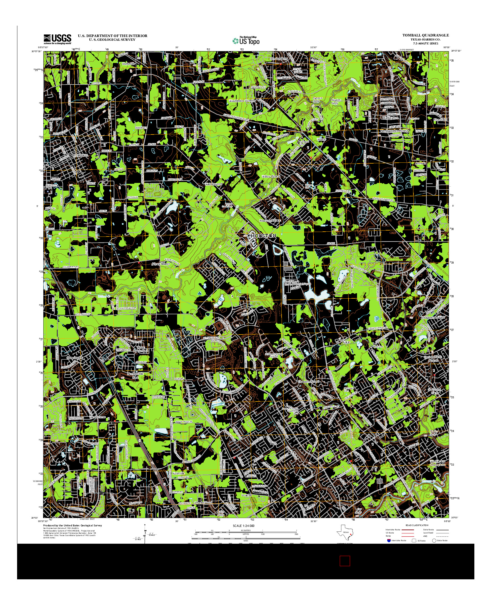 USGS US TOPO 7.5-MINUTE MAP FOR TOMBALL, TX 2013