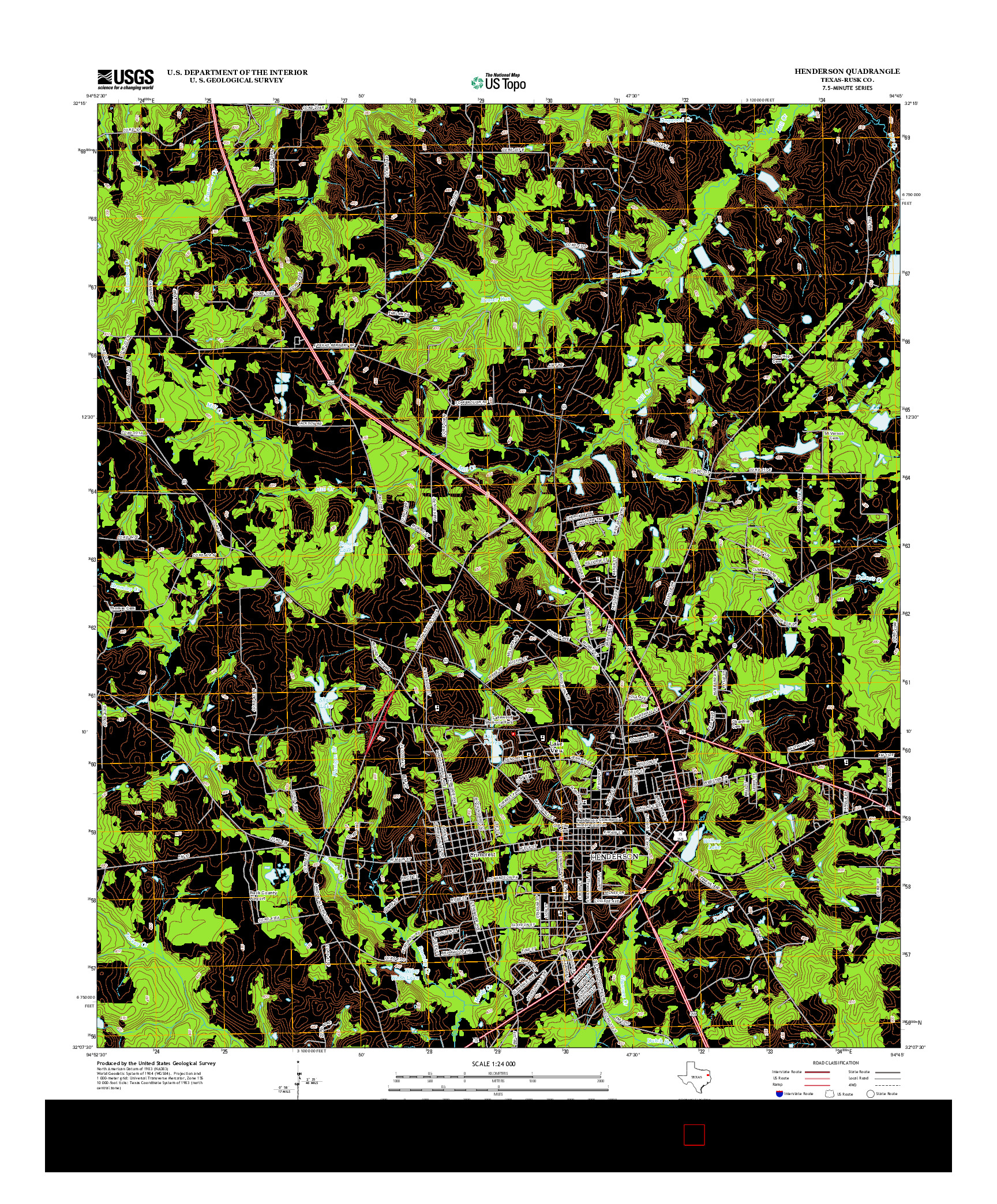 USGS US TOPO 7.5-MINUTE MAP FOR HENDERSON, TX 2013