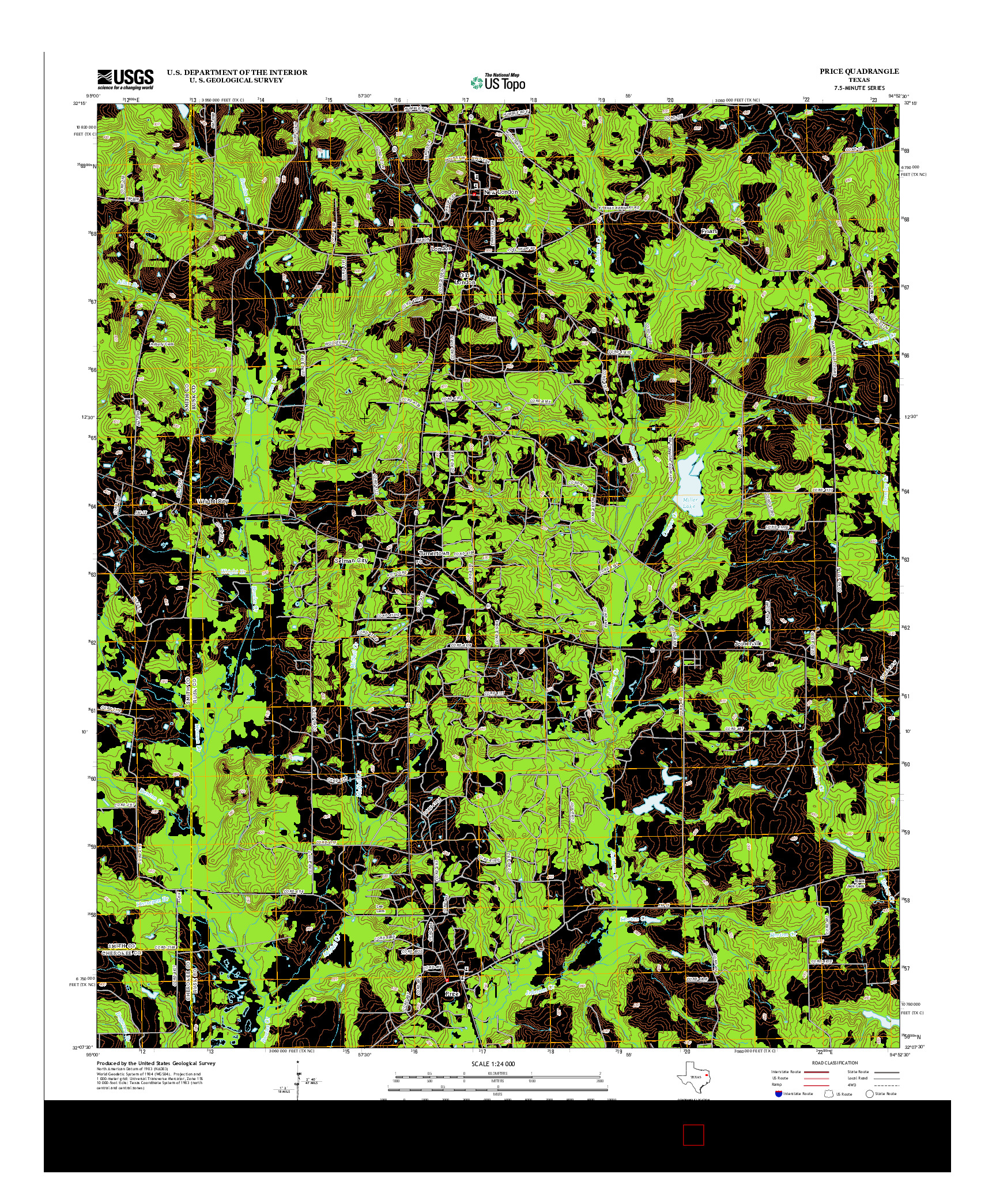 USGS US TOPO 7.5-MINUTE MAP FOR PRICE, TX 2013