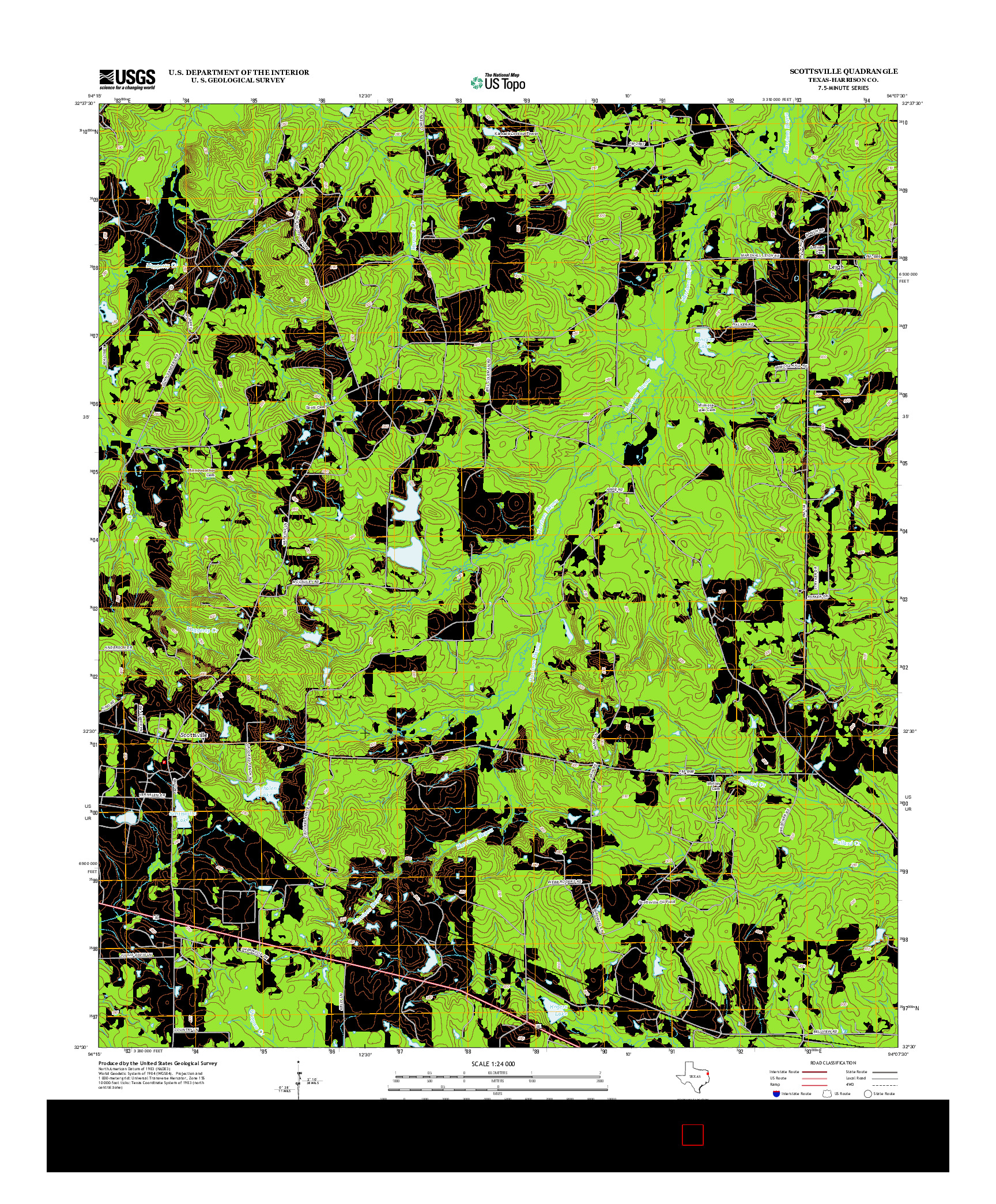 USGS US TOPO 7.5-MINUTE MAP FOR SCOTTSVILLE, TX 2013