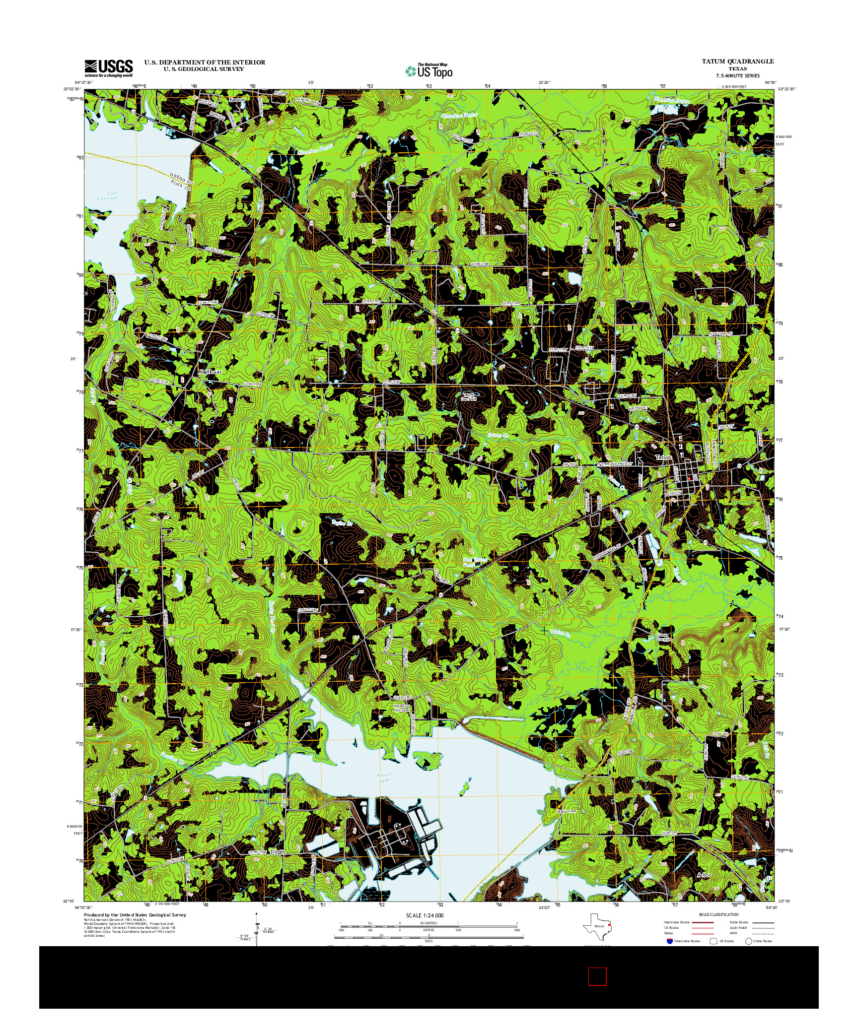 USGS US TOPO 7.5-MINUTE MAP FOR TATUM, TX 2013