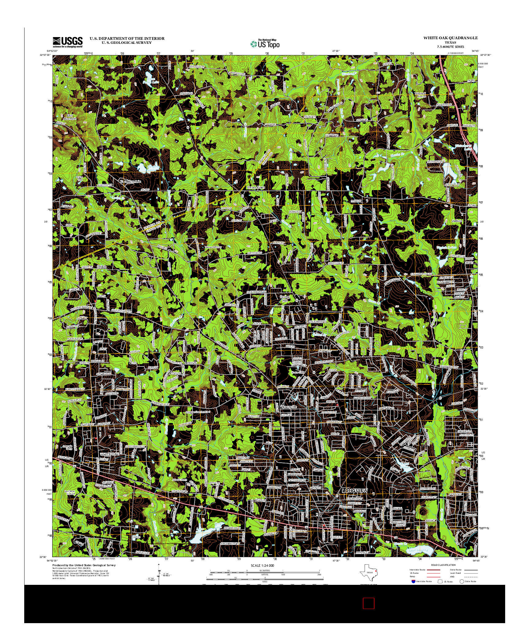 USGS US TOPO 7.5-MINUTE MAP FOR WHITE OAK, TX 2013