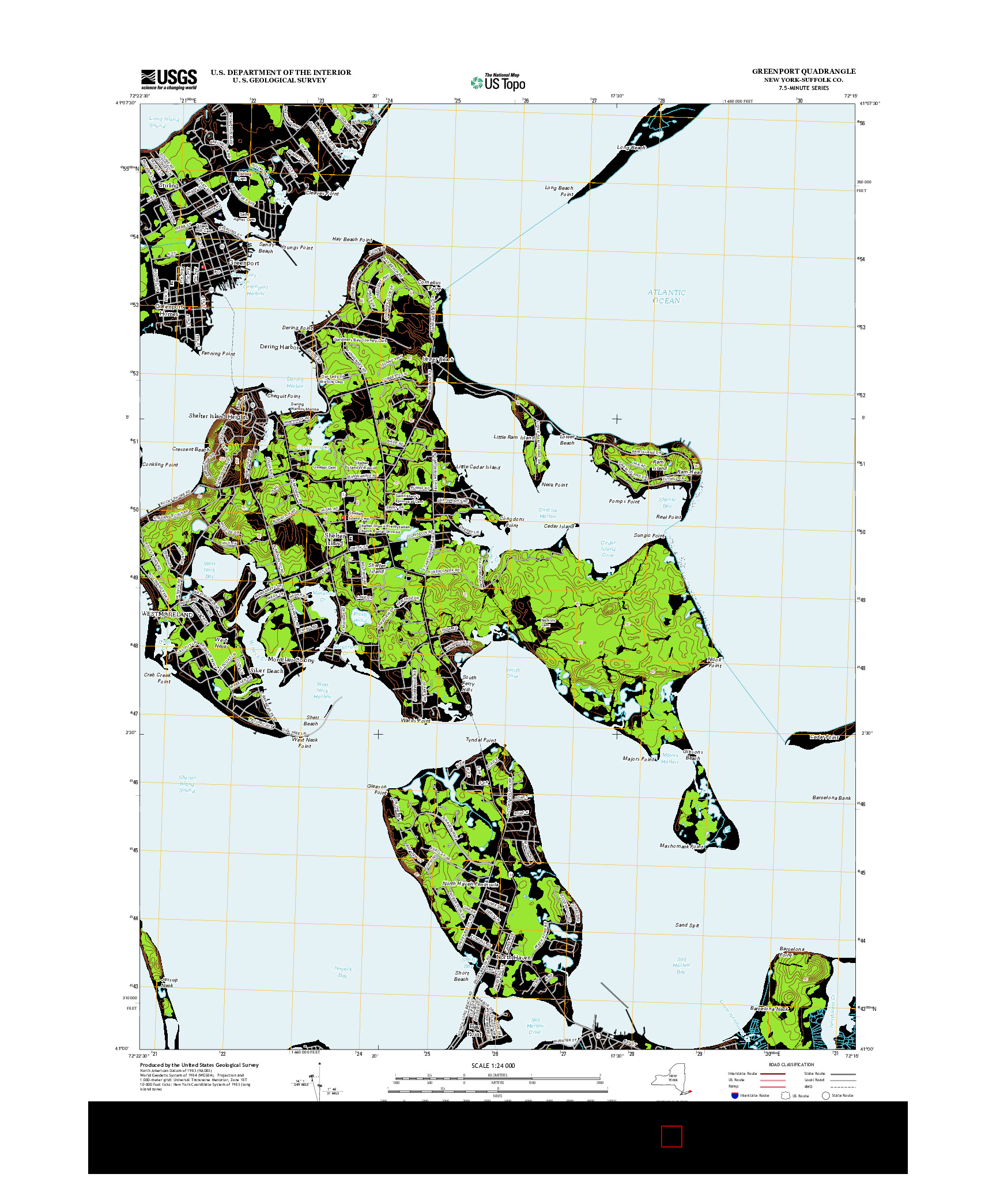 USGS US TOPO 7.5-MINUTE MAP FOR GREENPORT, NY 2013