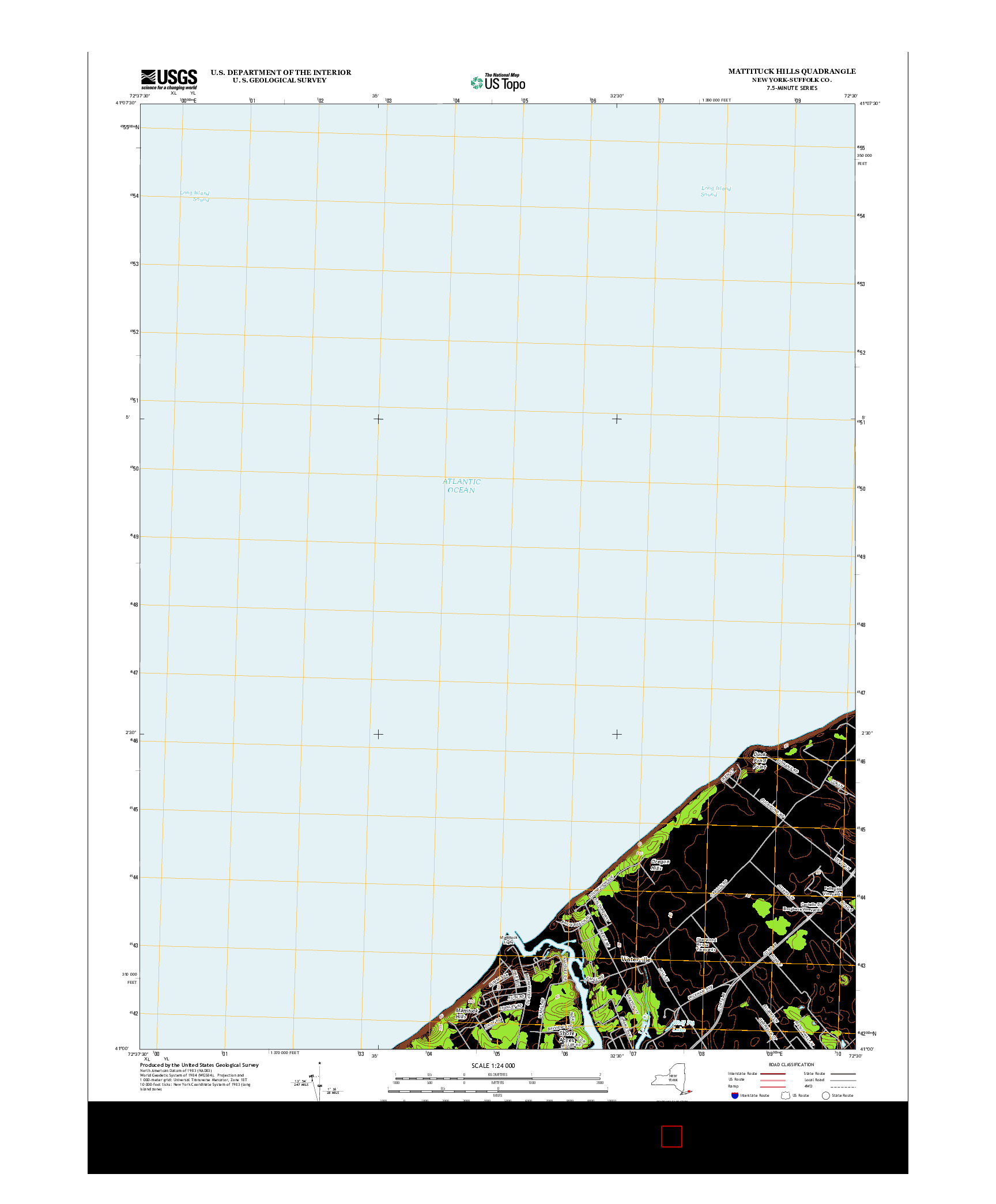 USGS US TOPO 7.5-MINUTE MAP FOR MATTITUCK HILLS, NY 2013