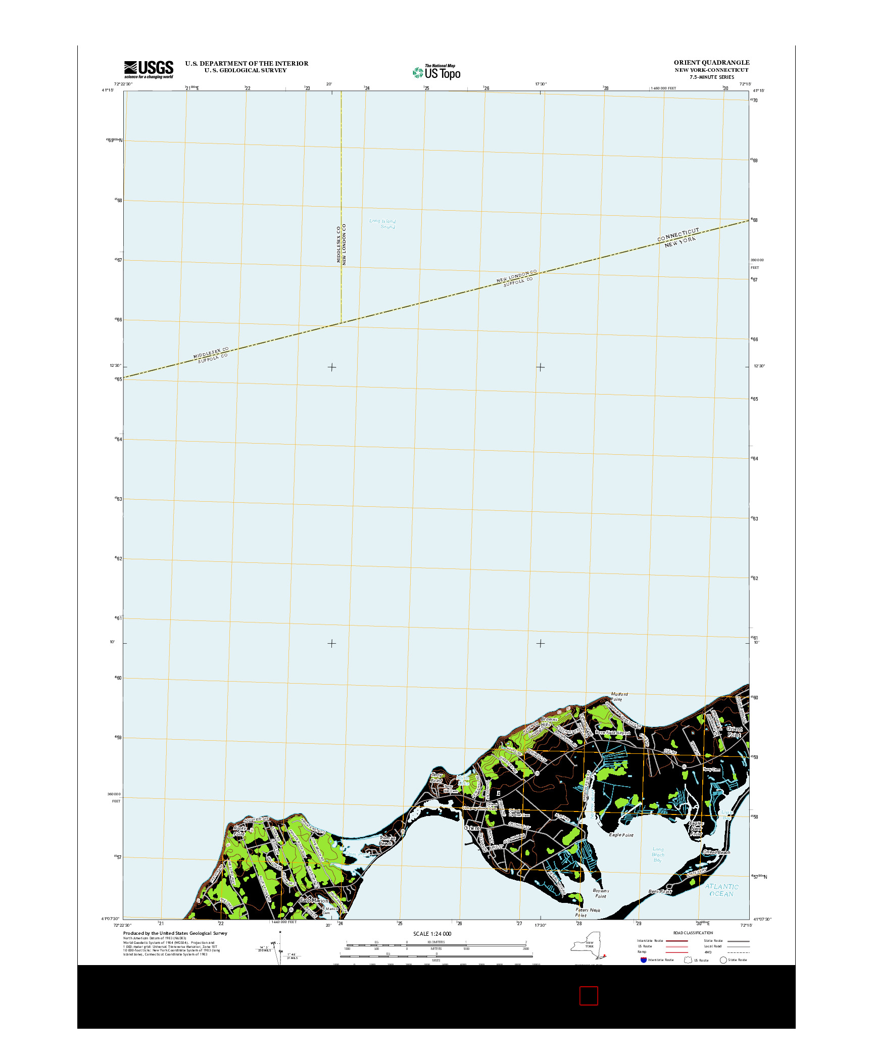 USGS US TOPO 7.5-MINUTE MAP FOR ORIENT, NY-CT 2013