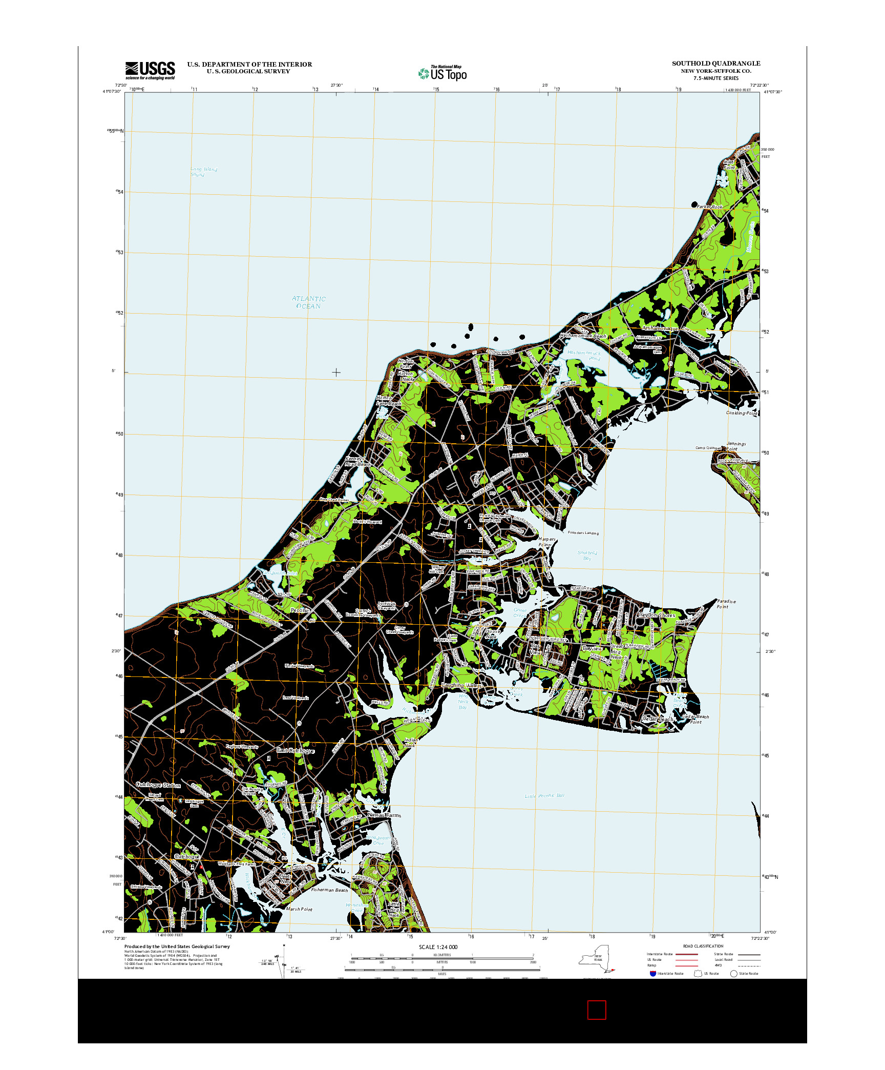 USGS US TOPO 7.5-MINUTE MAP FOR SOUTHOLD, NY 2013