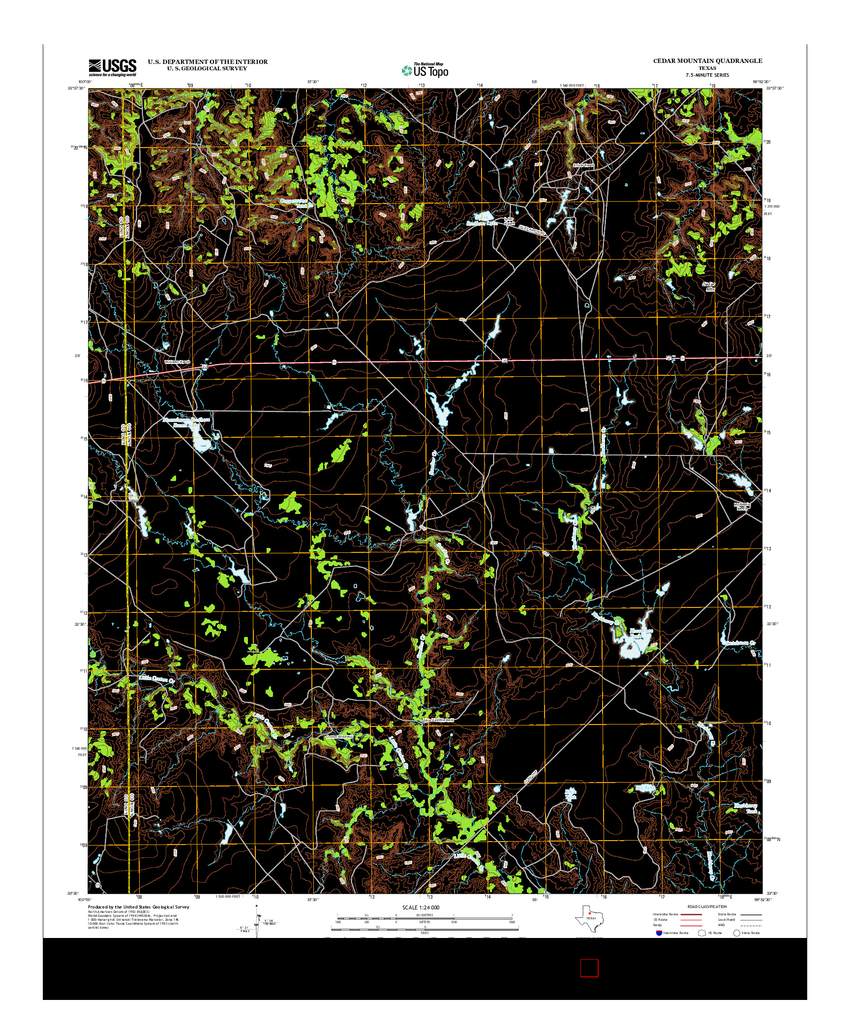 USGS US TOPO 7.5-MINUTE MAP FOR CEDAR MOUNTAIN, TX 2013
