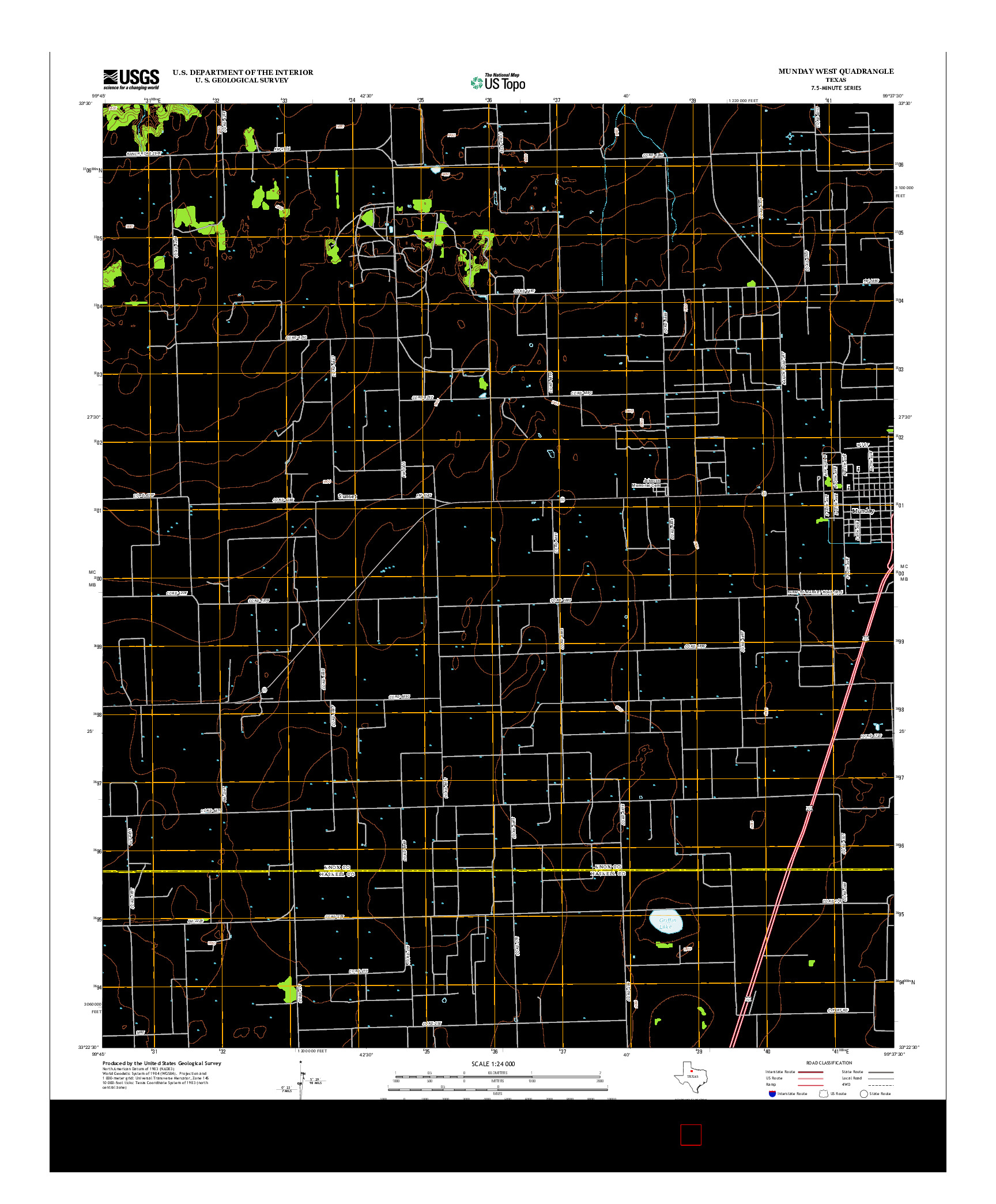 USGS US TOPO 7.5-MINUTE MAP FOR MUNDAY WEST, TX 2013