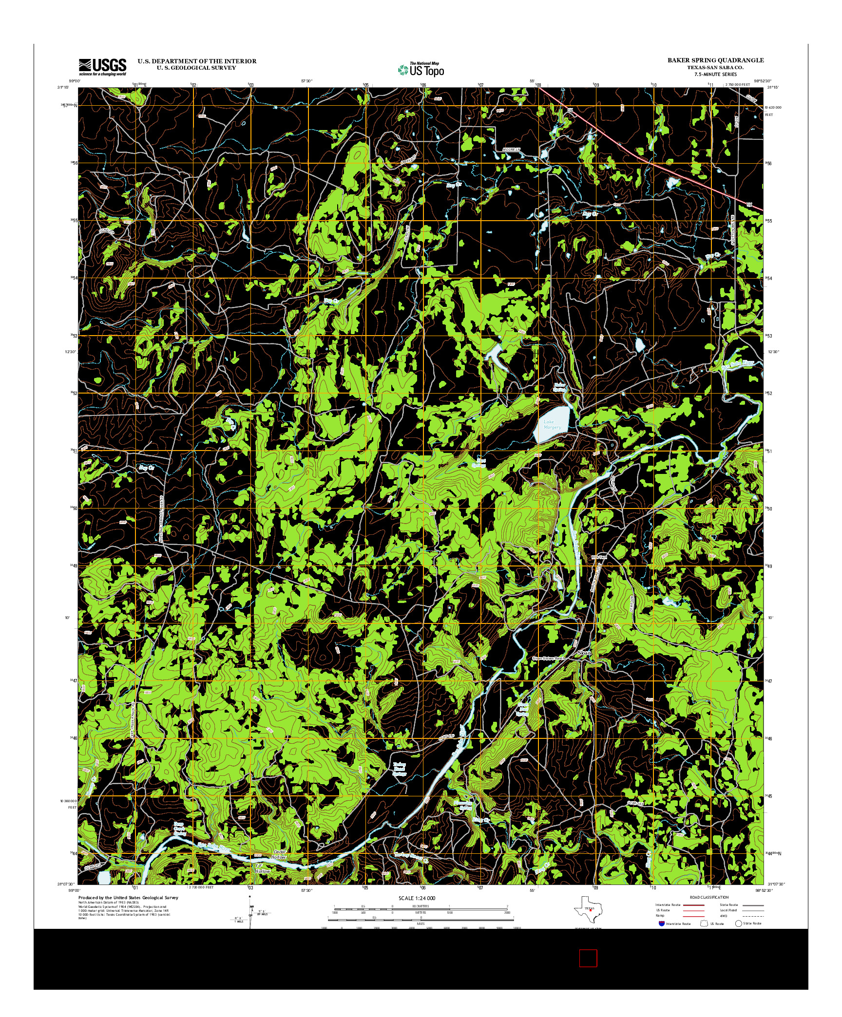 USGS US TOPO 7.5-MINUTE MAP FOR BAKER SPRING, TX 2013