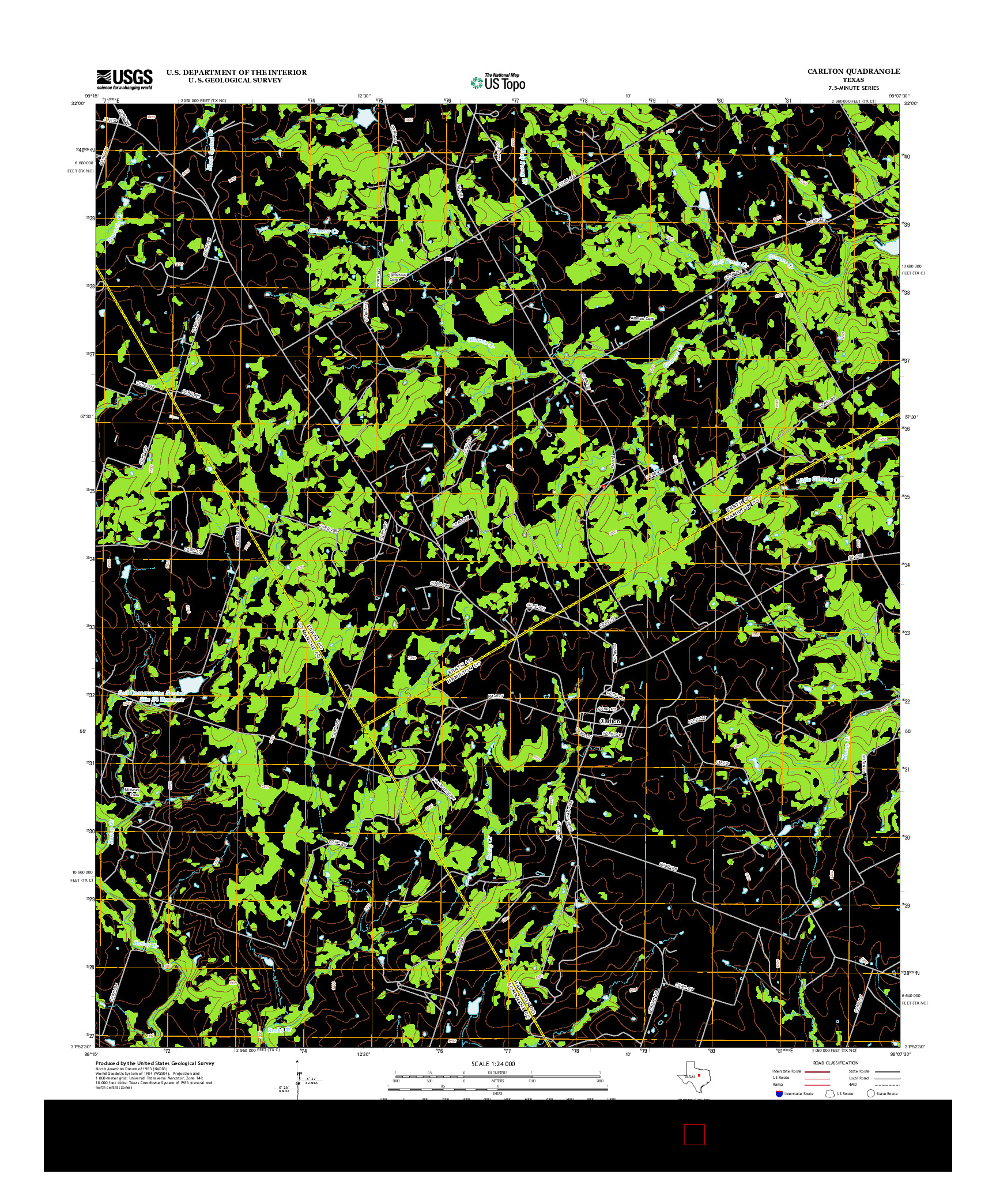 USGS US TOPO 7.5-MINUTE MAP FOR CARLTON, TX 2013