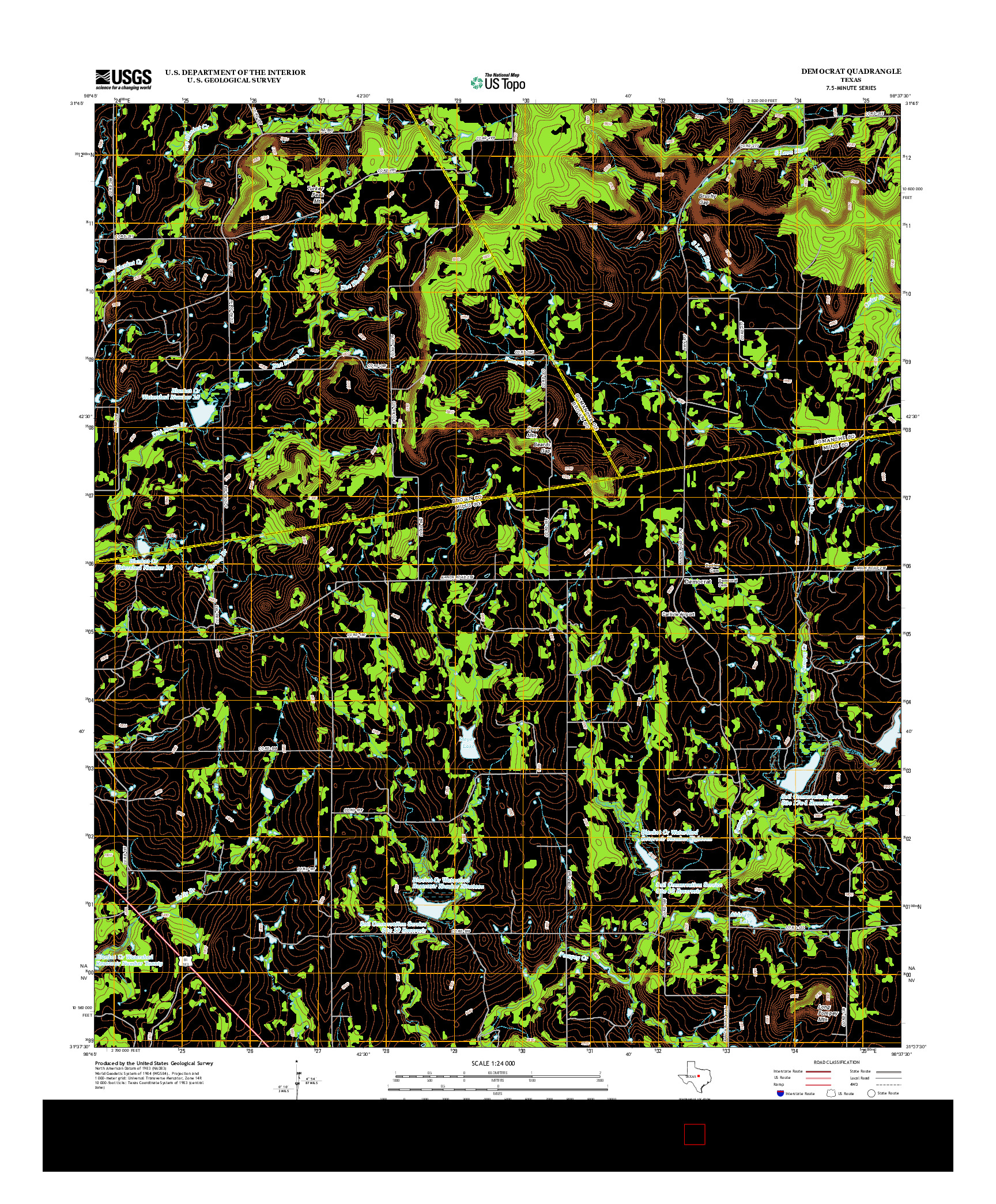 USGS US TOPO 7.5-MINUTE MAP FOR DEMOCRAT, TX 2013