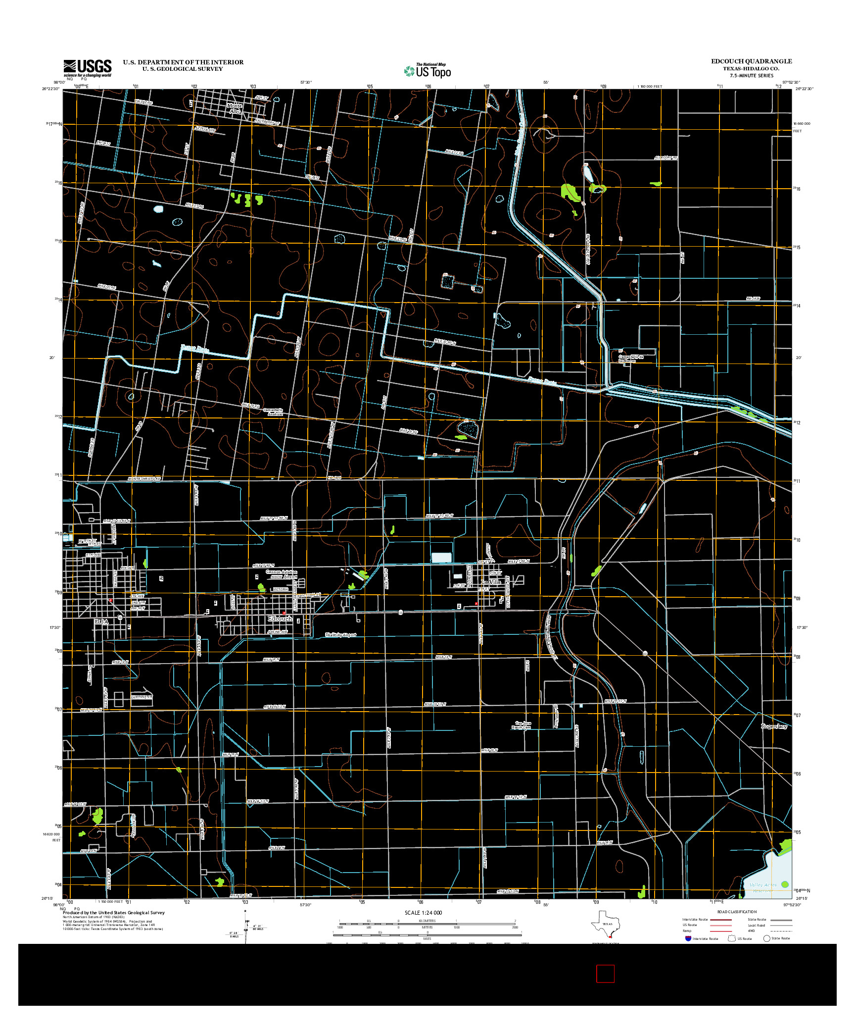 USGS US TOPO 7.5-MINUTE MAP FOR EDCOUCH, TX 2013