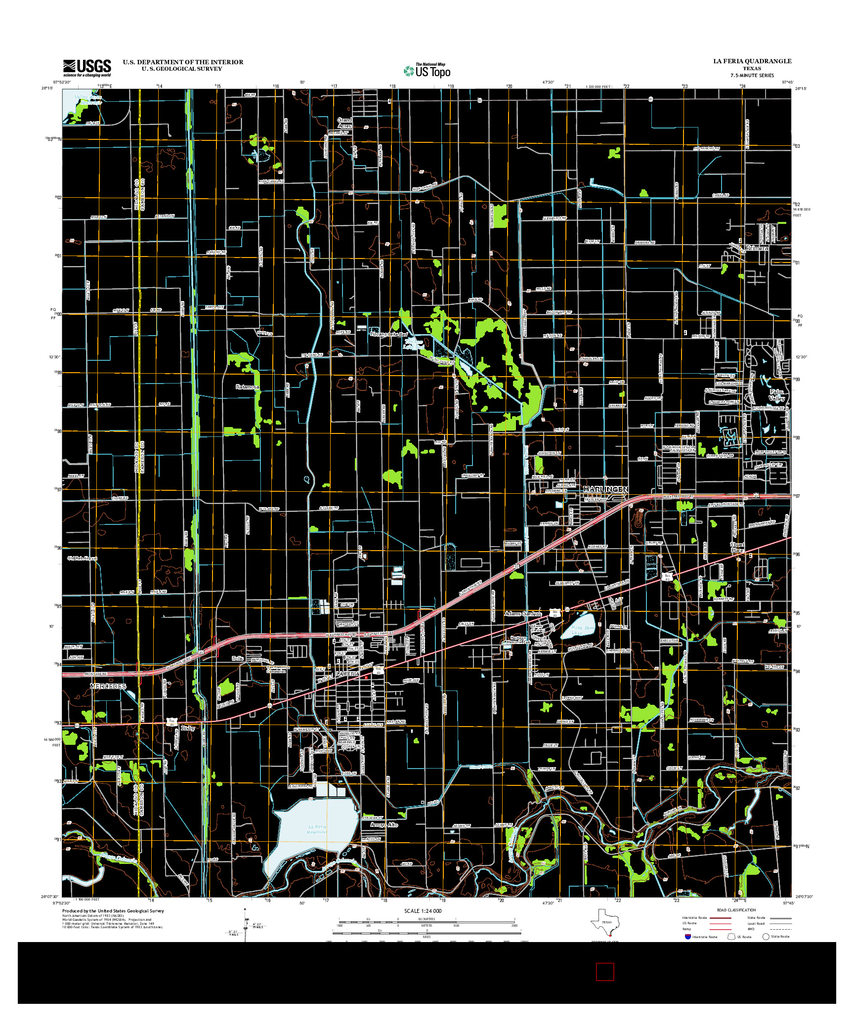 USGS US TOPO 7.5-MINUTE MAP FOR LA FERIA, TX 2013