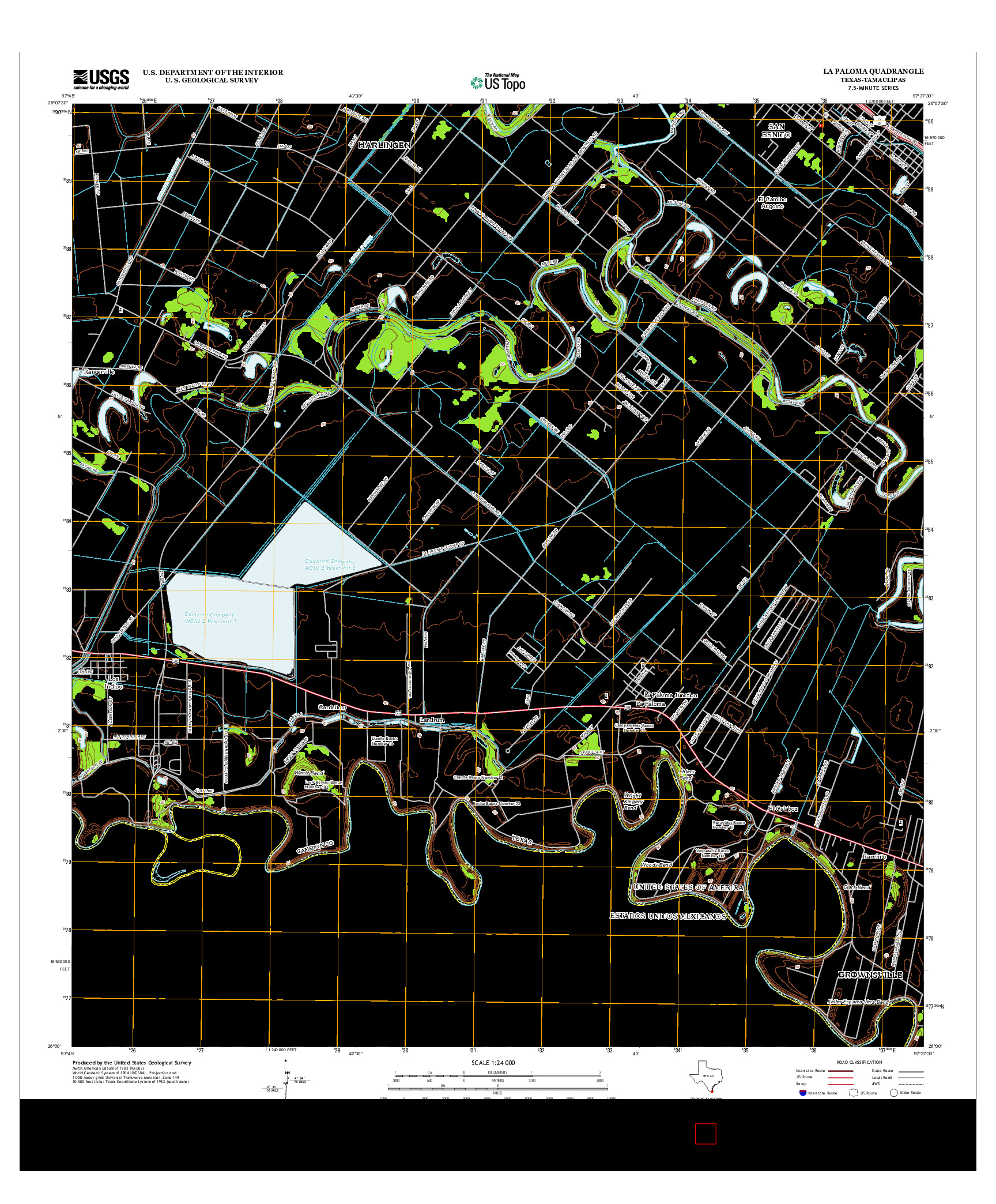 USGS US TOPO 7.5-MINUTE MAP FOR LA PALOMA, TX-TAM 2013