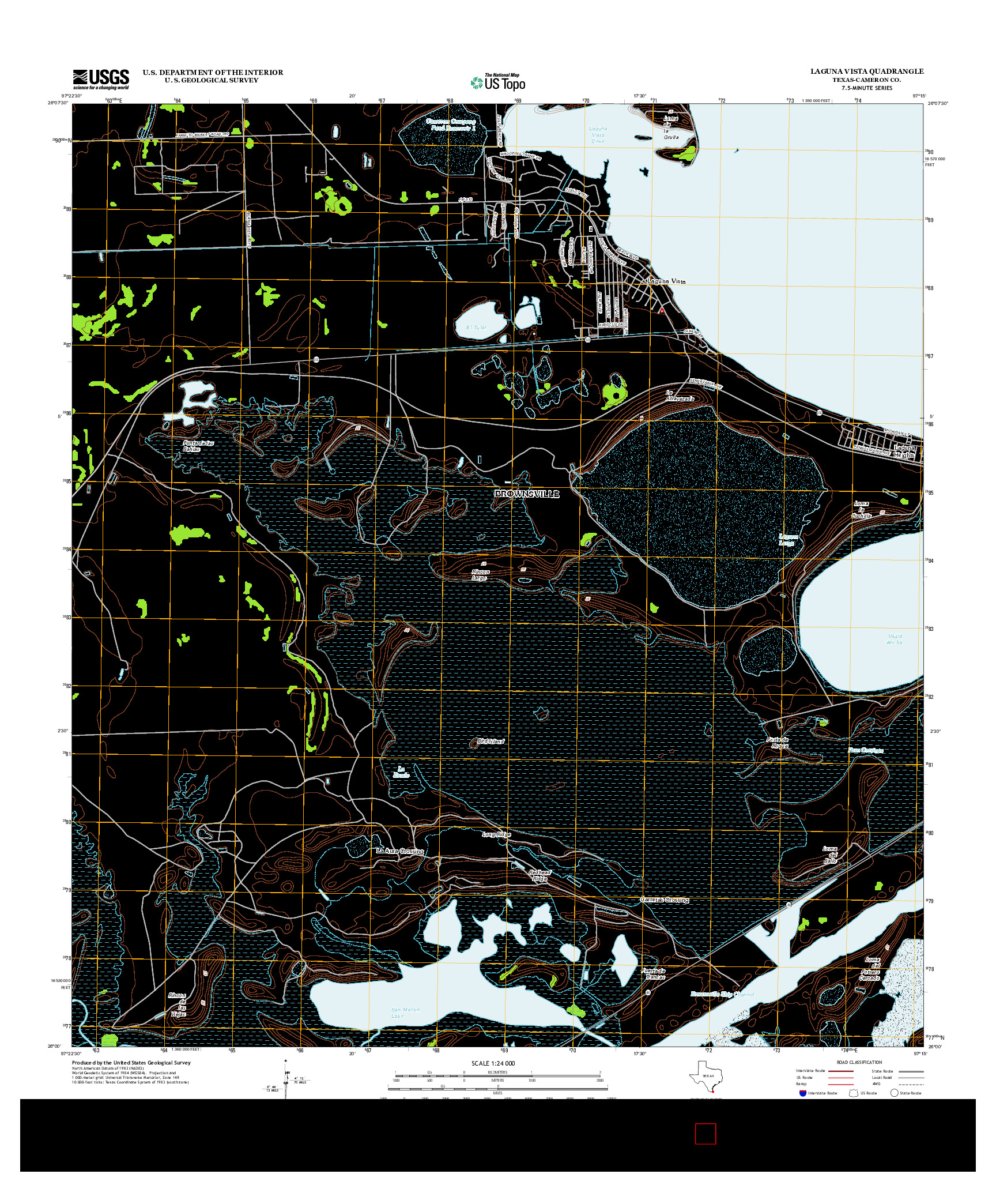 USGS US TOPO 7.5-MINUTE MAP FOR LAGUNA VISTA, TX 2013