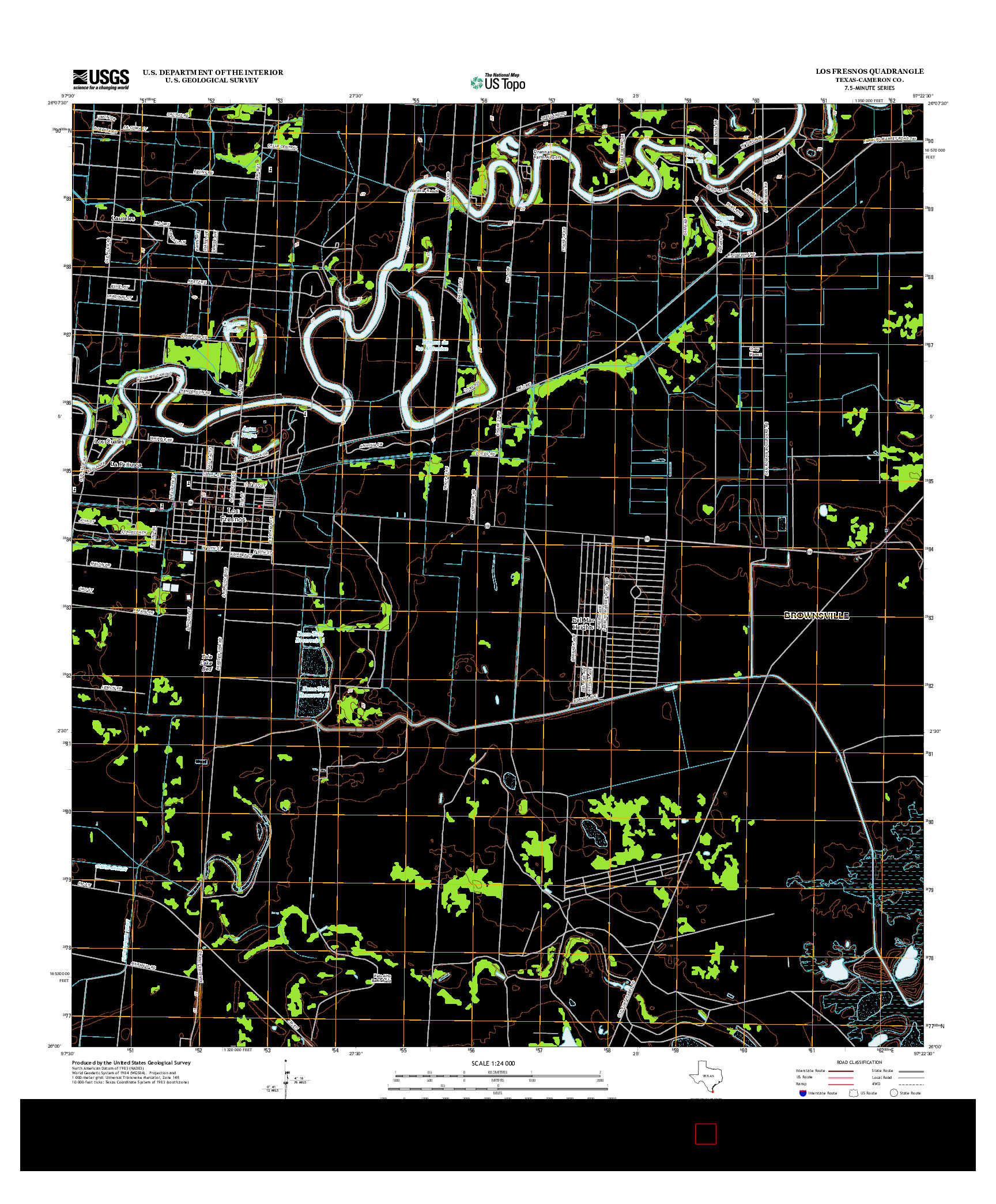 USGS US TOPO 7.5-MINUTE MAP FOR LOS FRESNOS, TX 2013