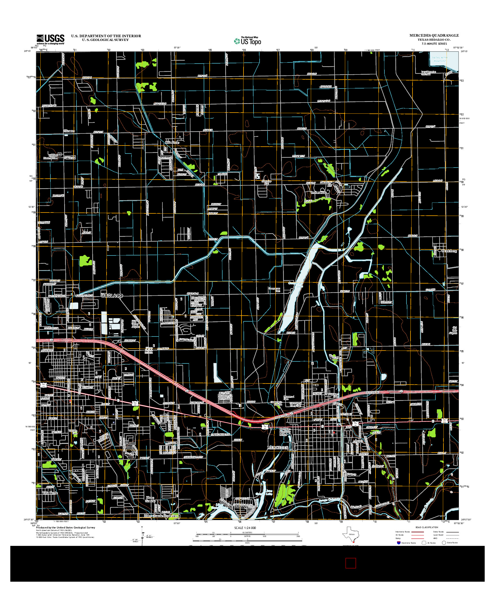 USGS US TOPO 7.5-MINUTE MAP FOR MERCEDES, TX 2013