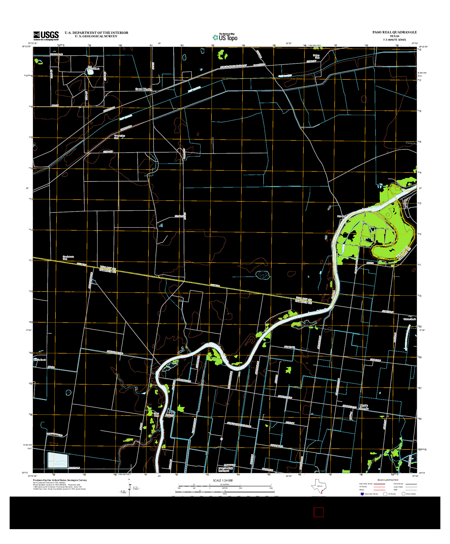 USGS US TOPO 7.5-MINUTE MAP FOR PASO REAL, TX 2013