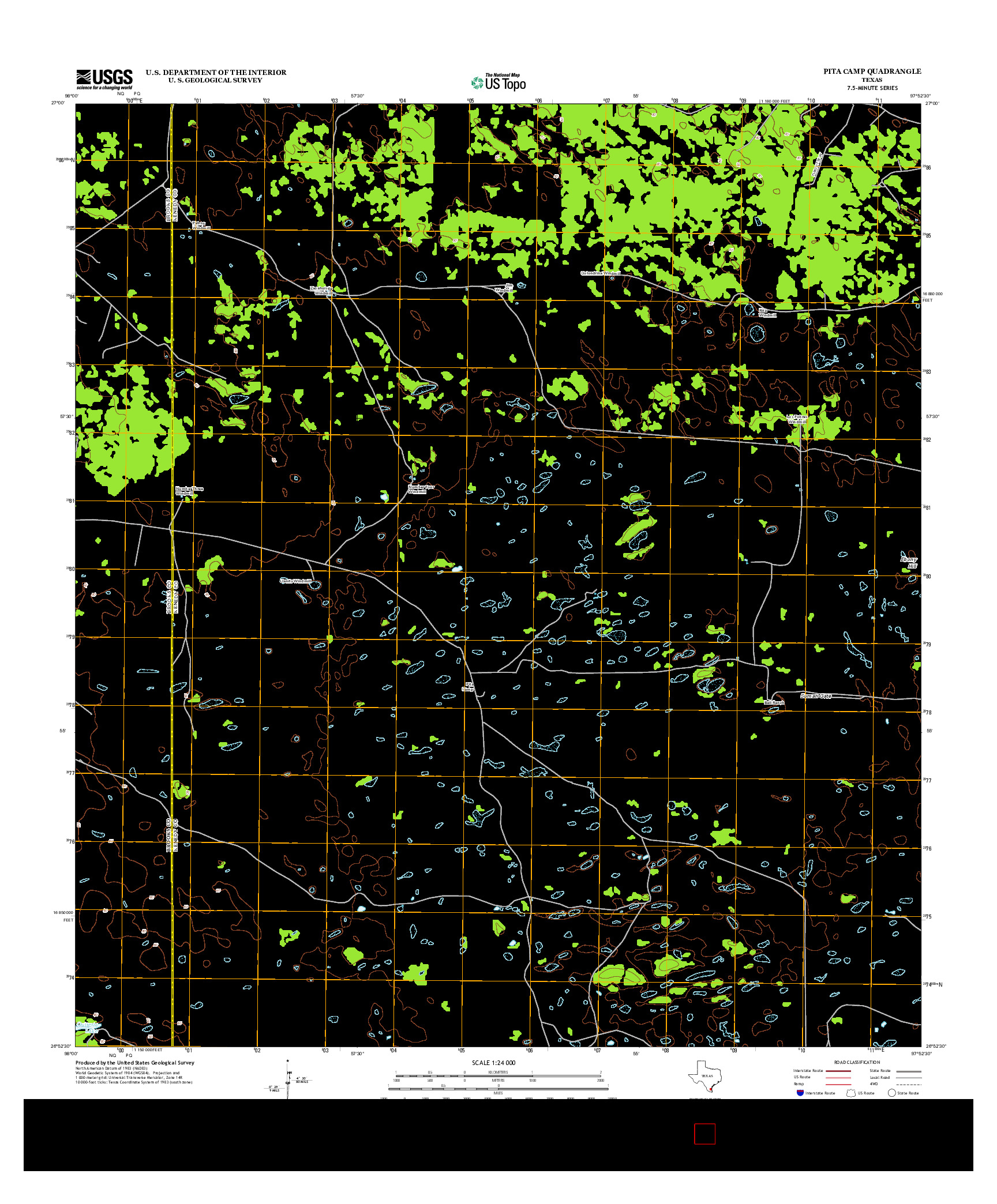 USGS US TOPO 7.5-MINUTE MAP FOR PITA CAMP, TX 2013