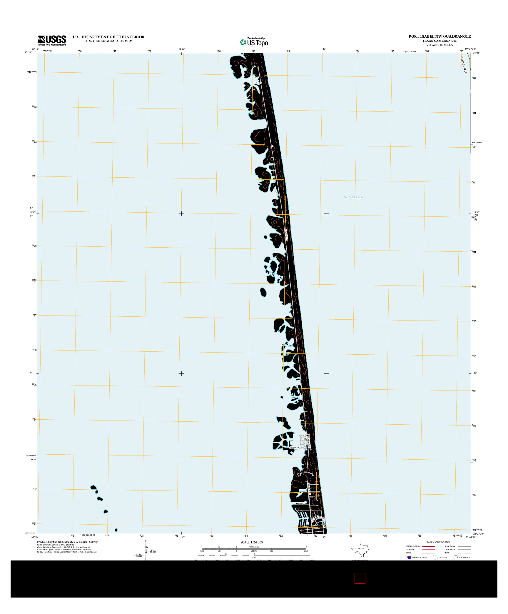 USGS US TOPO 7.5-MINUTE MAP FOR PORT ISABEL NW, TX 2013