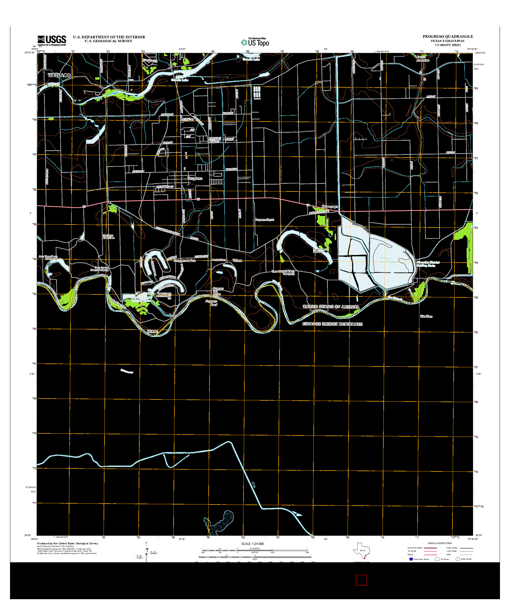 USGS US TOPO 7.5-MINUTE MAP FOR PROGRESO, TX-TAM 2013