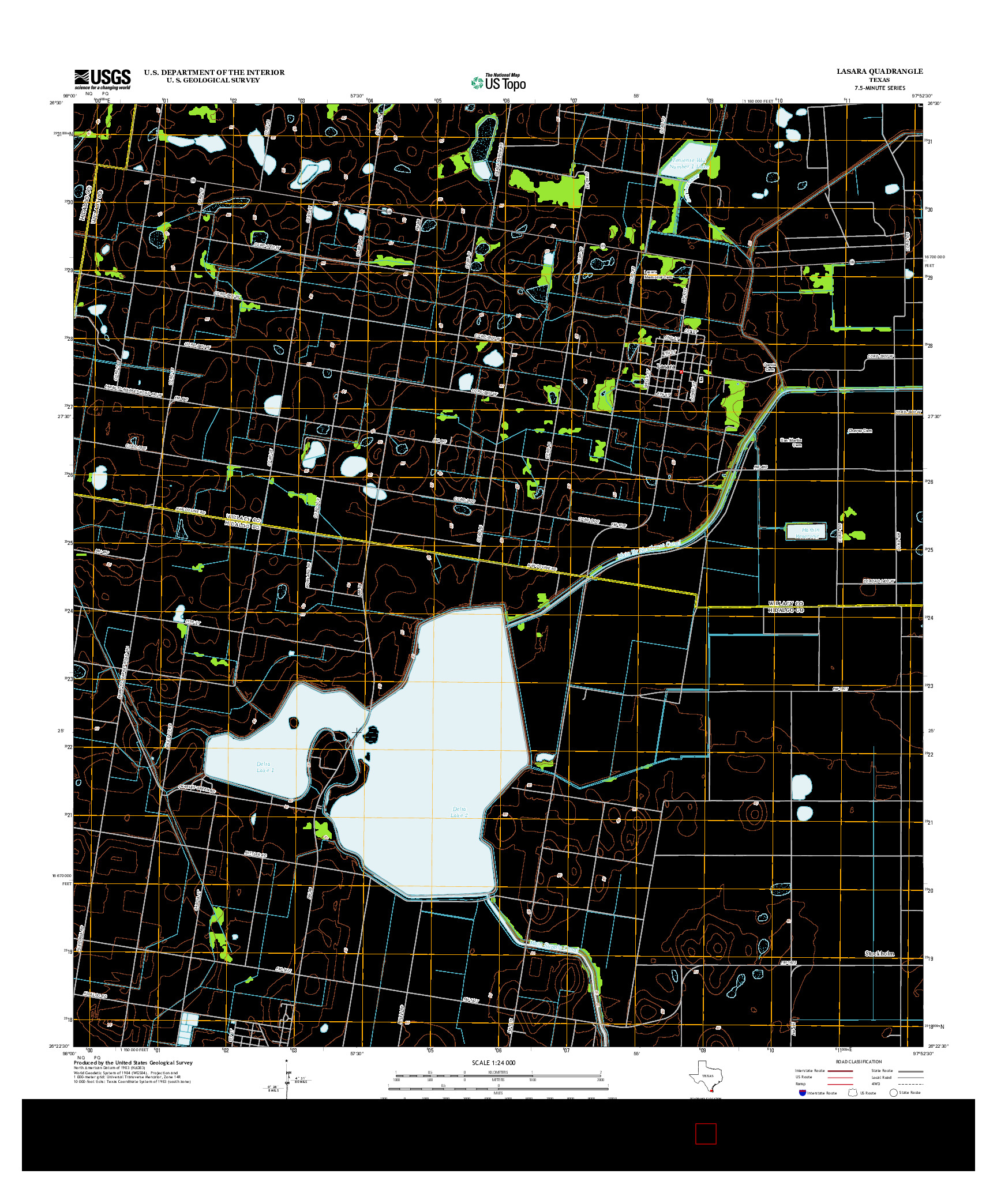 USGS US TOPO 7.5-MINUTE MAP FOR LASARA, TX 2013