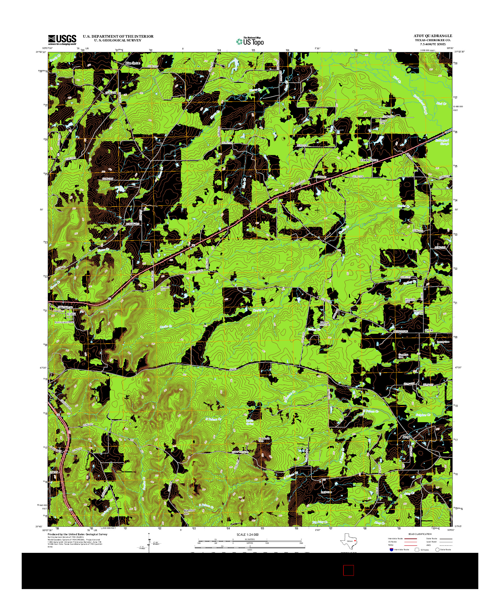 USGS US TOPO 7.5-MINUTE MAP FOR ATOY, TX 2013