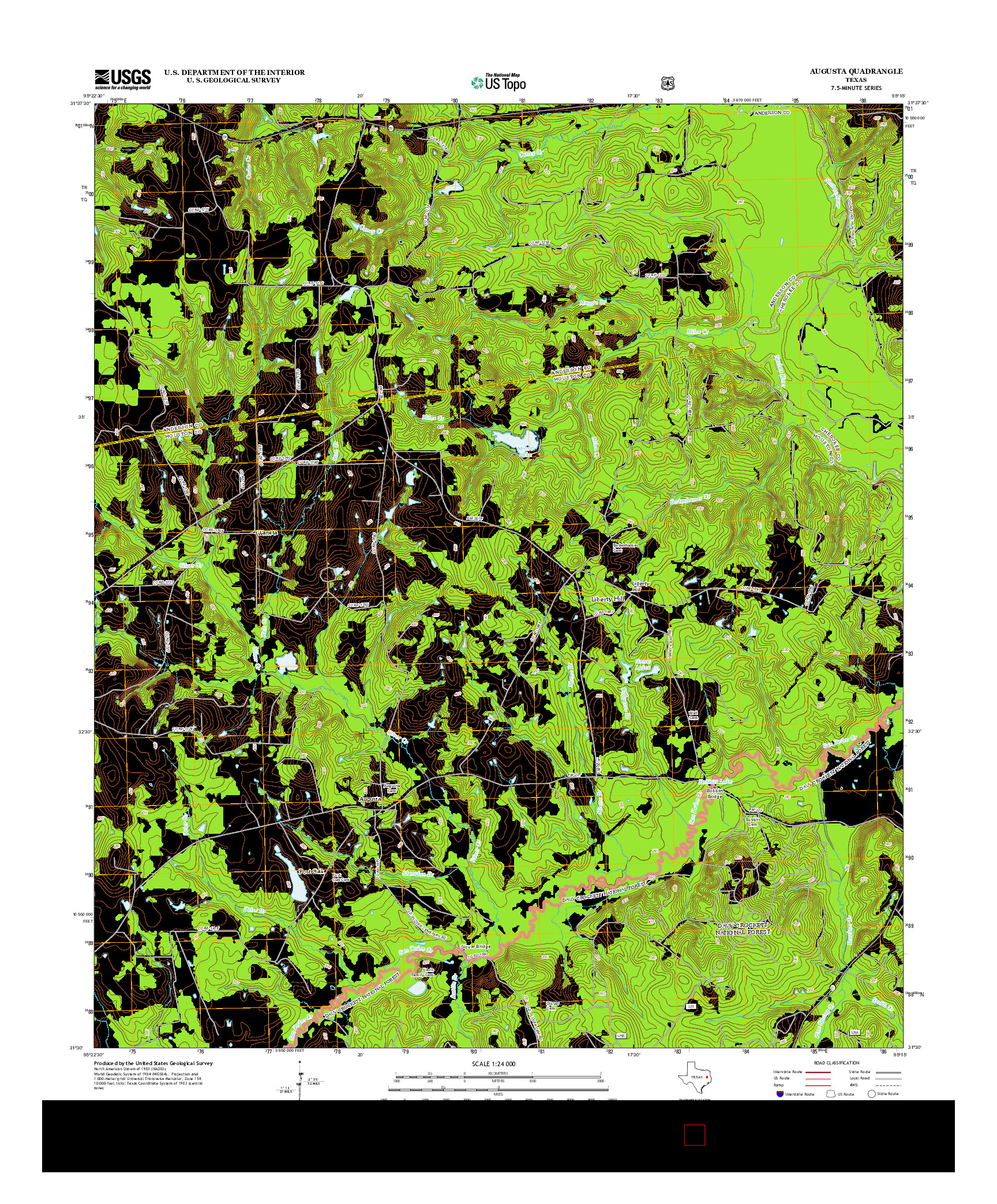 USGS US TOPO 7.5-MINUTE MAP FOR AUGUSTA, TX 2013