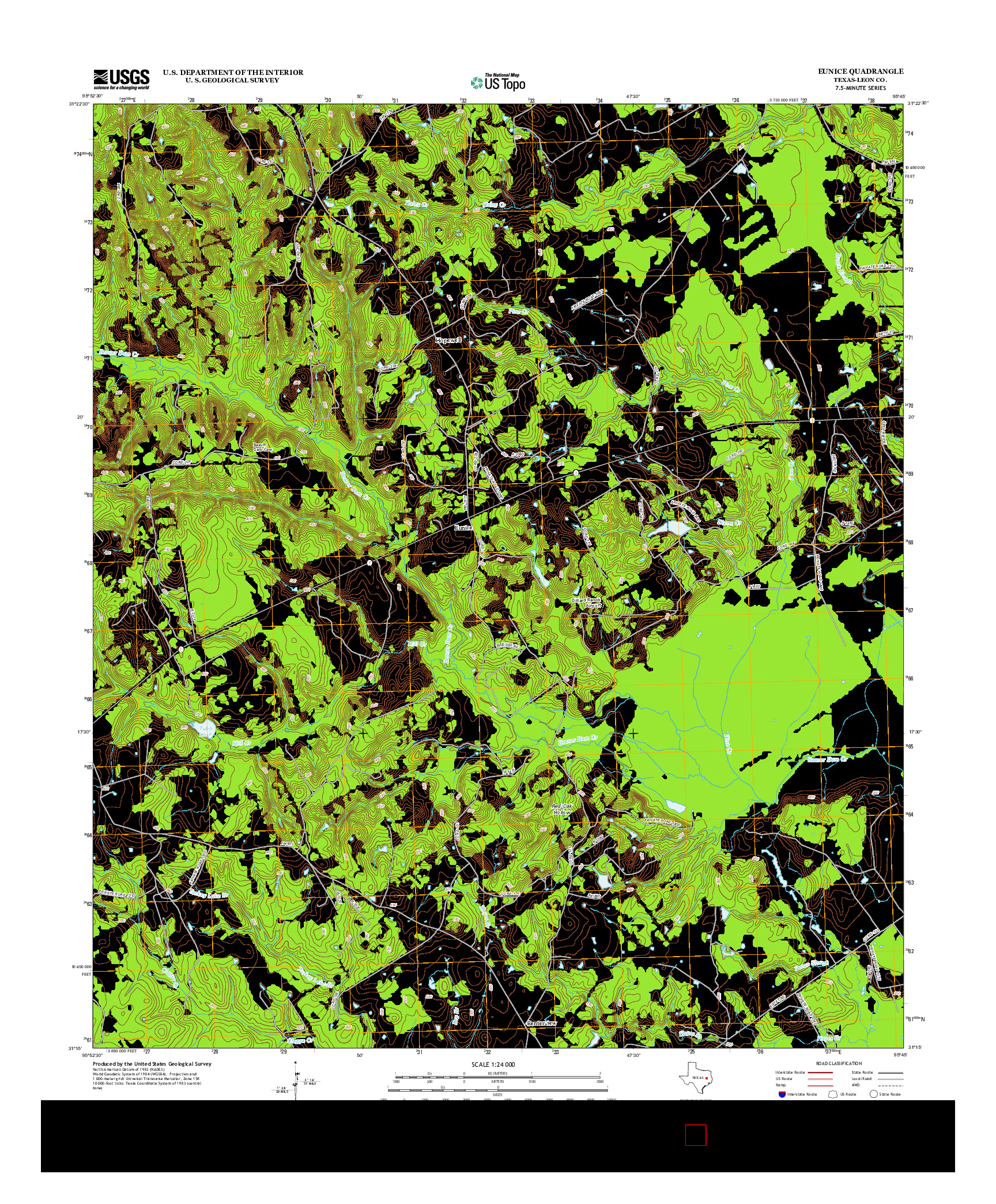 USGS US TOPO 7.5-MINUTE MAP FOR EUNICE, TX 2013