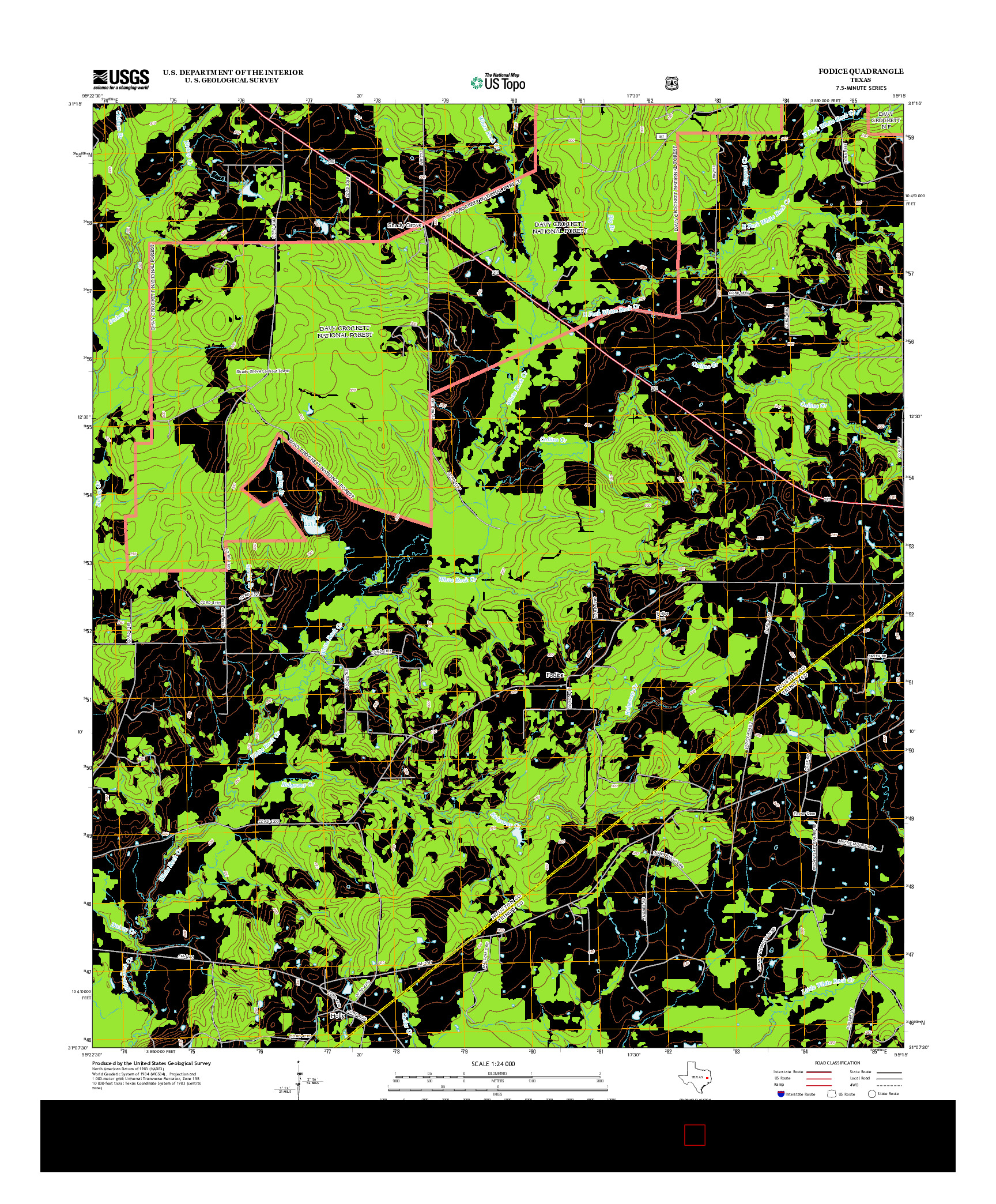 USGS US TOPO 7.5-MINUTE MAP FOR FODICE, TX 2013