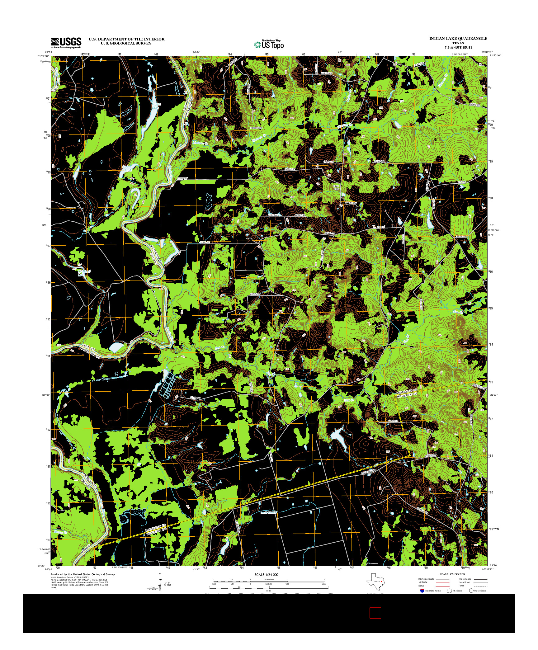 USGS US TOPO 7.5-MINUTE MAP FOR INDIAN LAKE, TX 2013