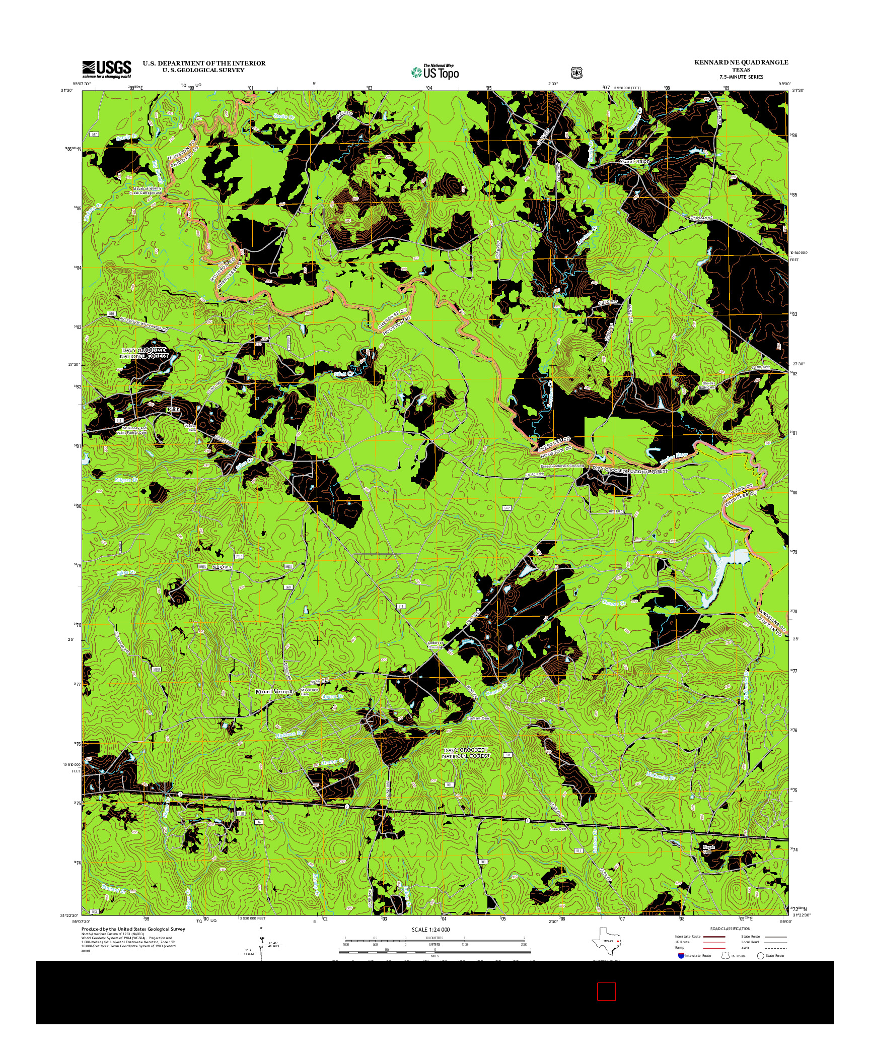 USGS US TOPO 7.5-MINUTE MAP FOR KENNARD NE, TX 2013