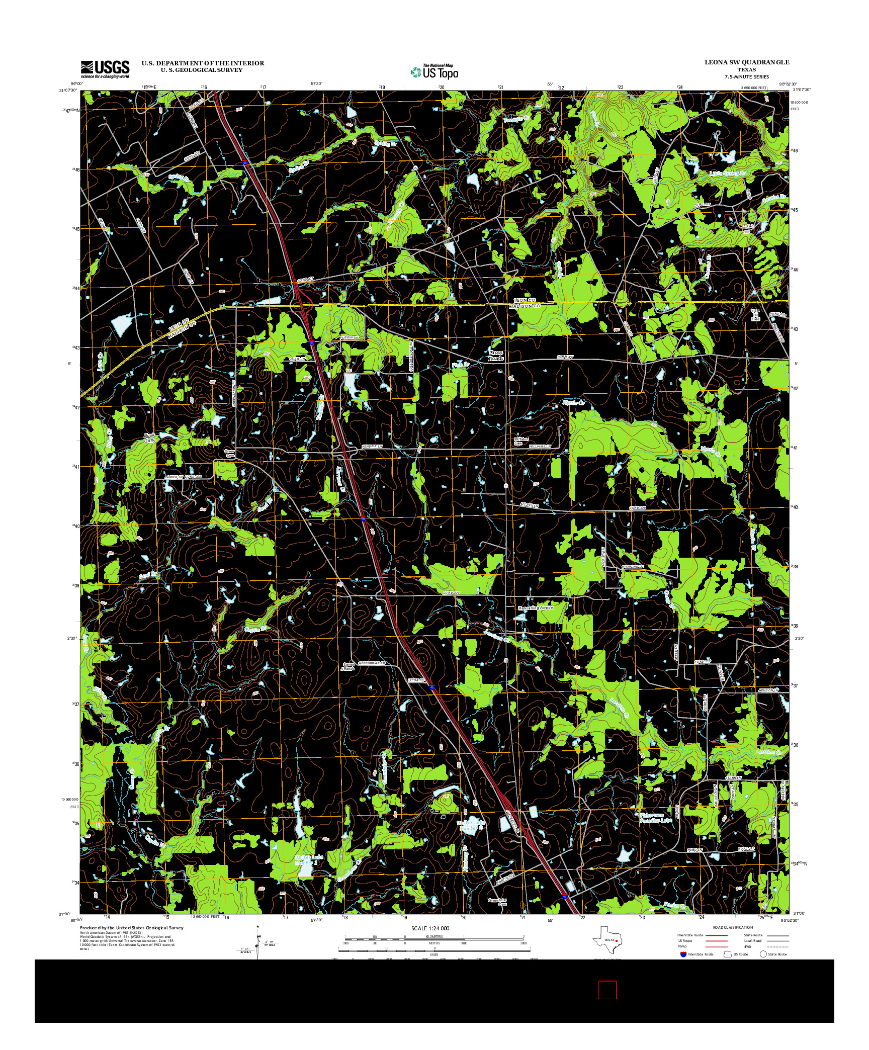 USGS US TOPO 7.5-MINUTE MAP FOR LEONA SW, TX 2013