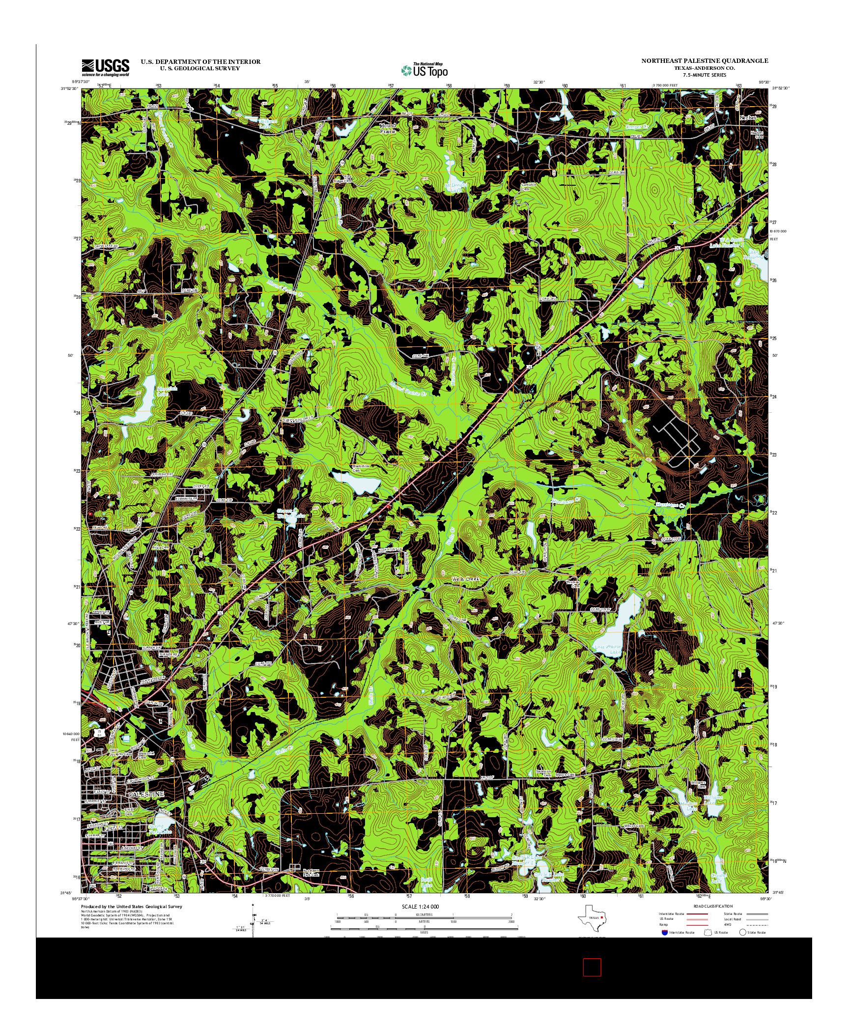 USGS US TOPO 7.5-MINUTE MAP FOR NORTHEAST PALESTINE, TX 2013