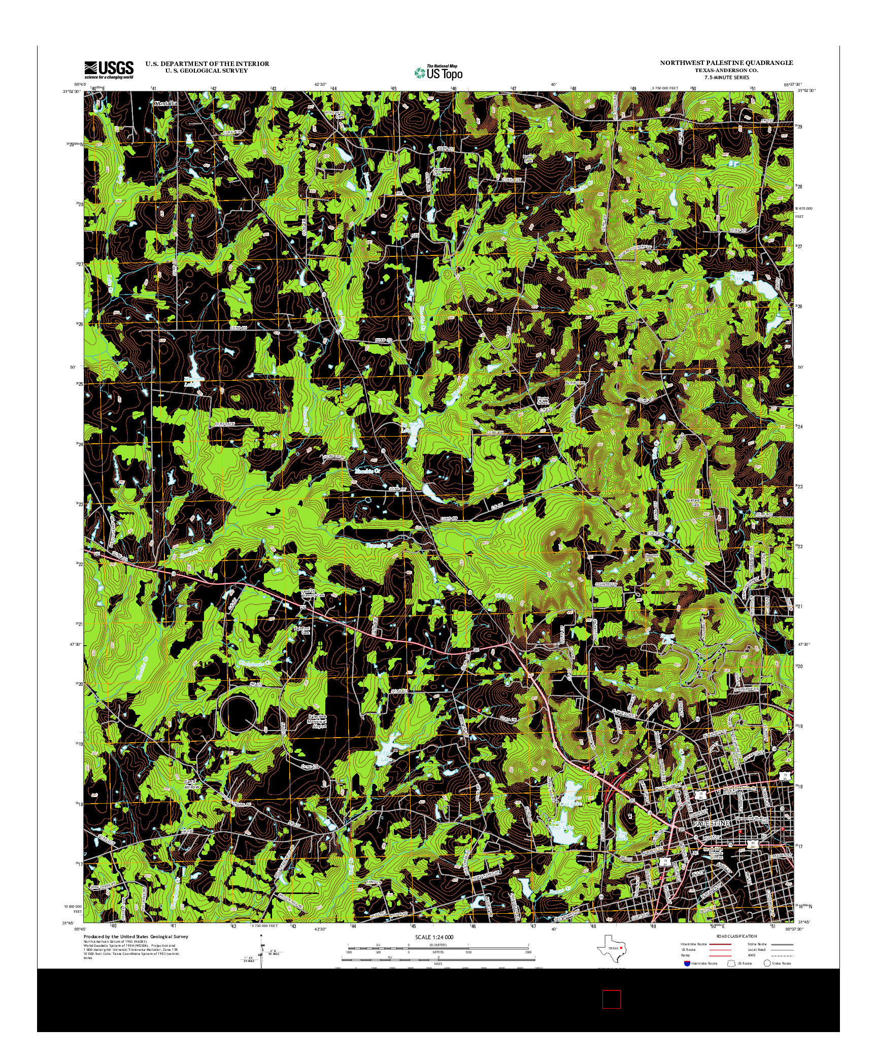 USGS US TOPO 7.5-MINUTE MAP FOR NORTHWEST PALESTINE, TX 2013