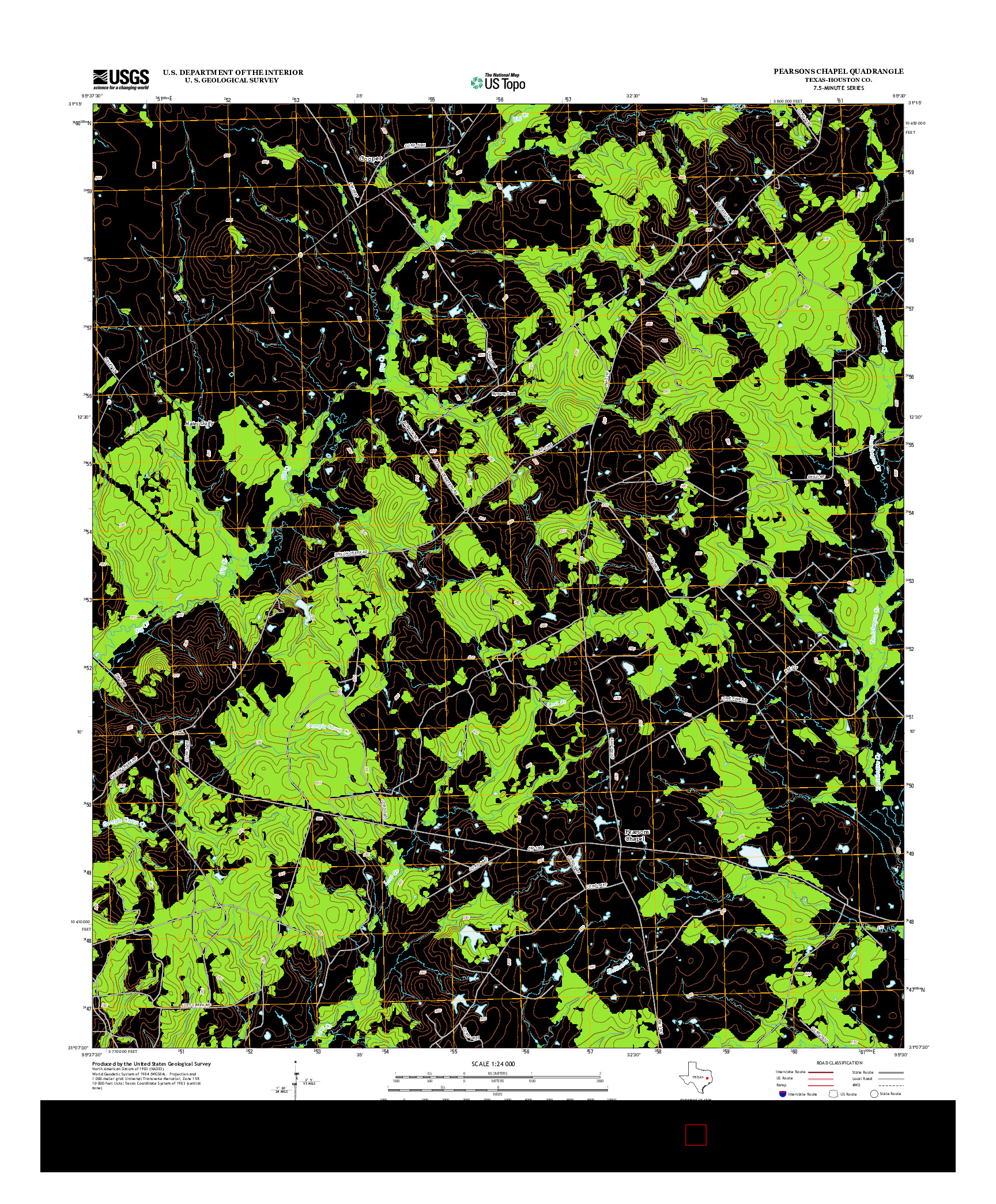 USGS US TOPO 7.5-MINUTE MAP FOR PEARSONS CHAPEL, TX 2013