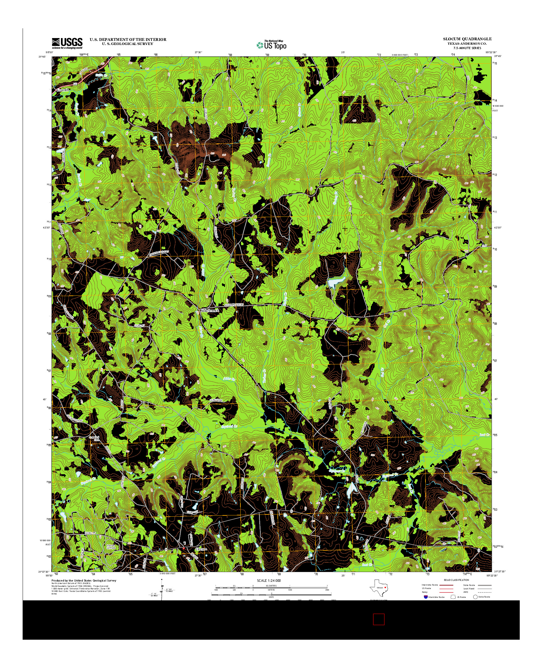 USGS US TOPO 7.5-MINUTE MAP FOR SLOCUM, TX 2013
