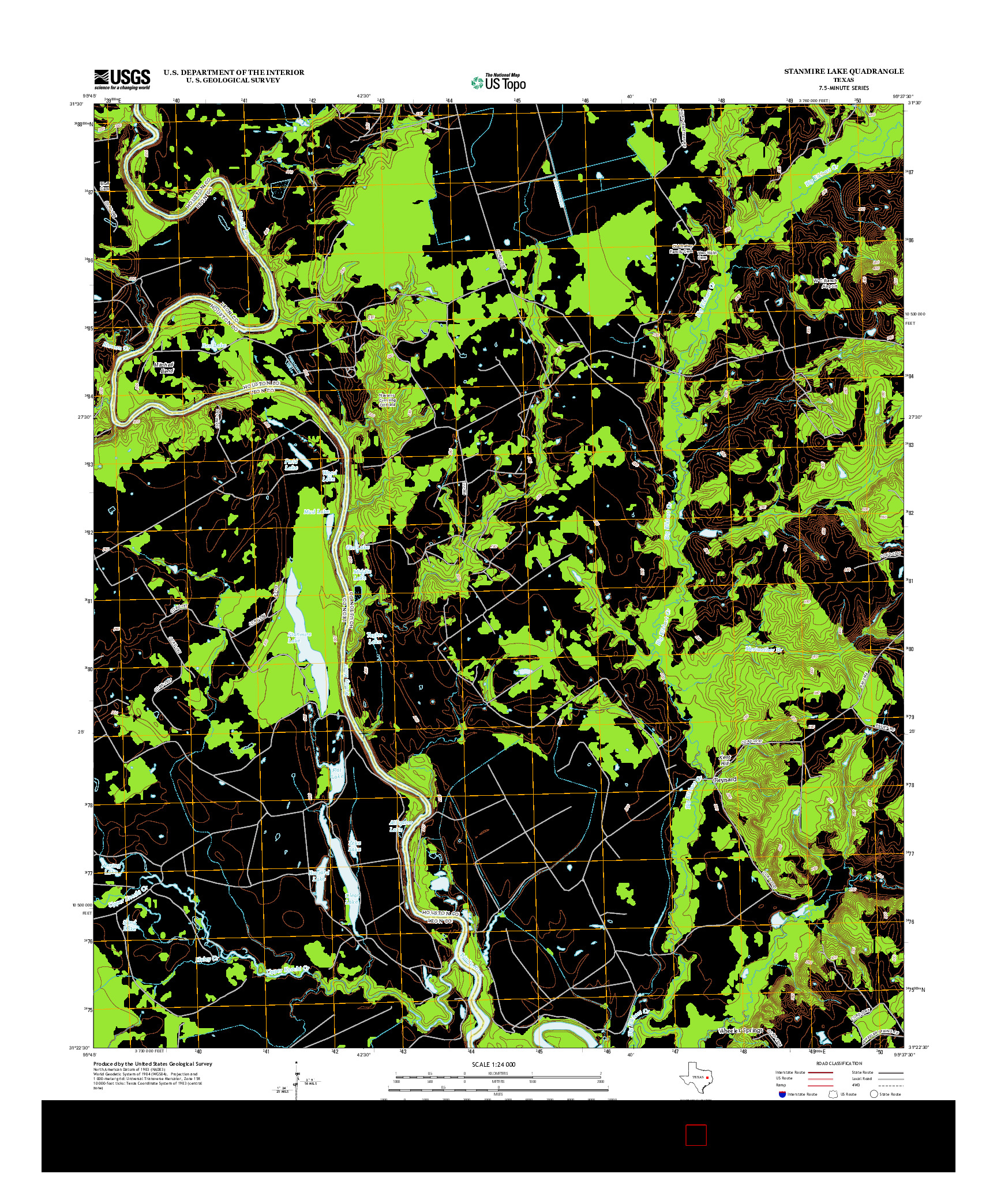 USGS US TOPO 7.5-MINUTE MAP FOR STANMIRE LAKE, TX 2013