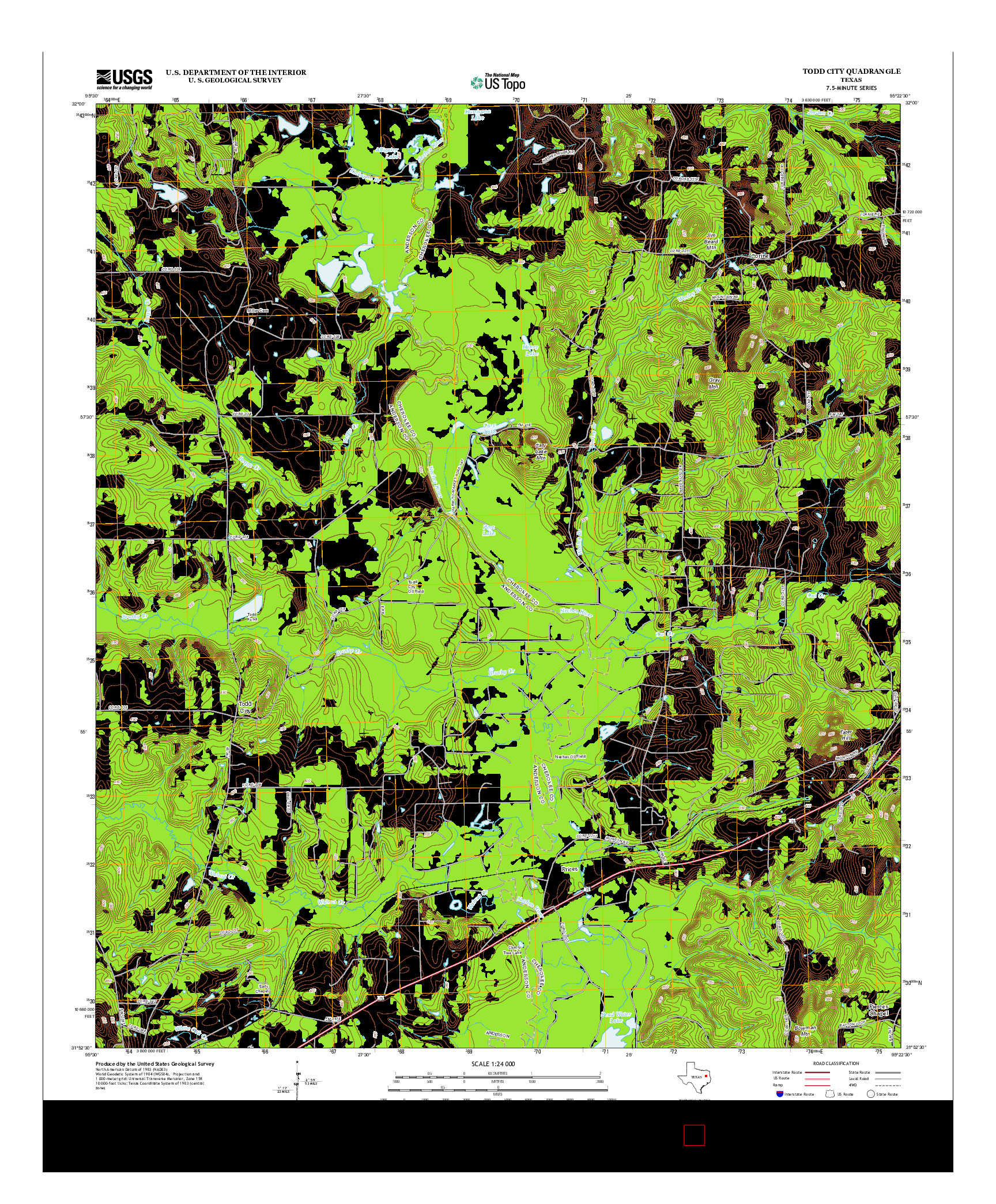 USGS US TOPO 7.5-MINUTE MAP FOR TODD CITY, TX 2013
