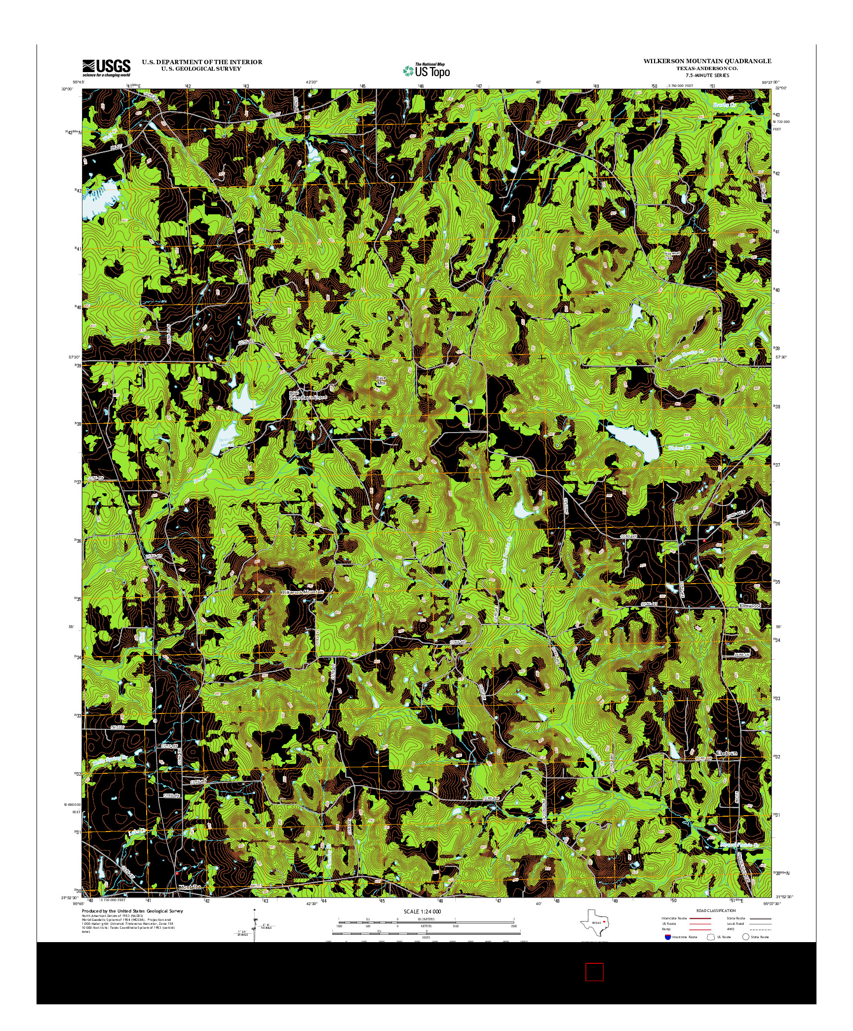 USGS US TOPO 7.5-MINUTE MAP FOR WILKERSON MOUNTAIN, TX 2013