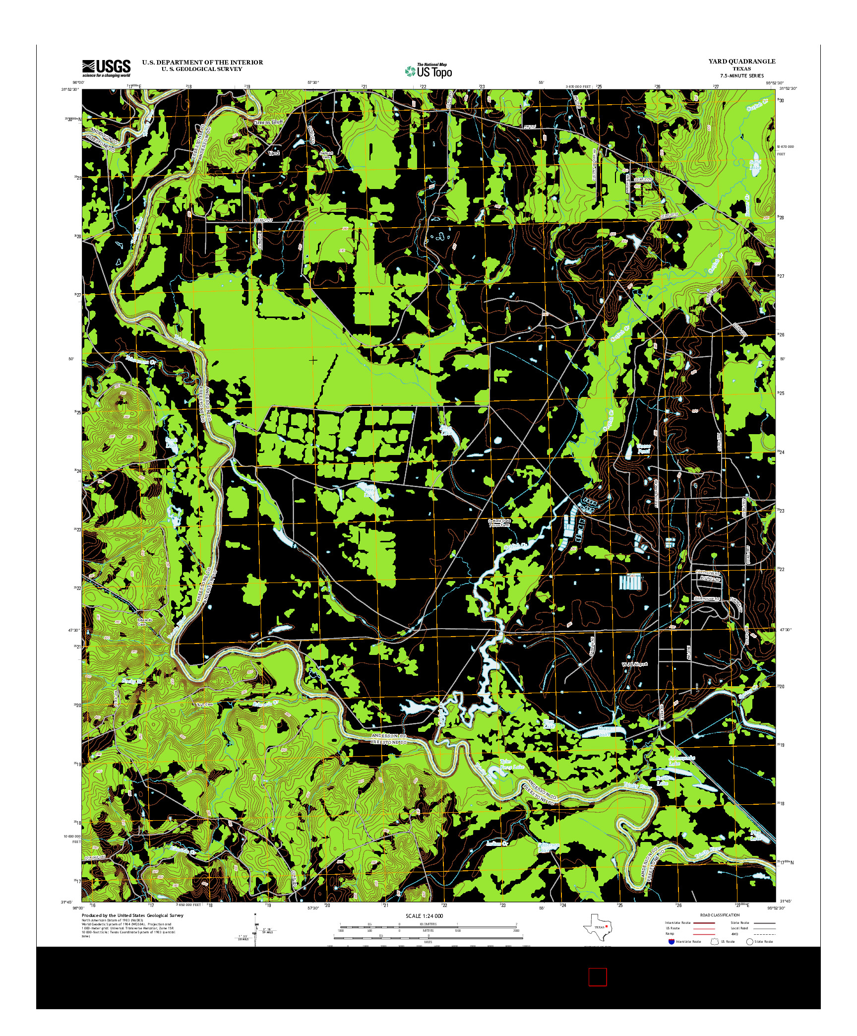 USGS US TOPO 7.5-MINUTE MAP FOR YARD, TX 2013
