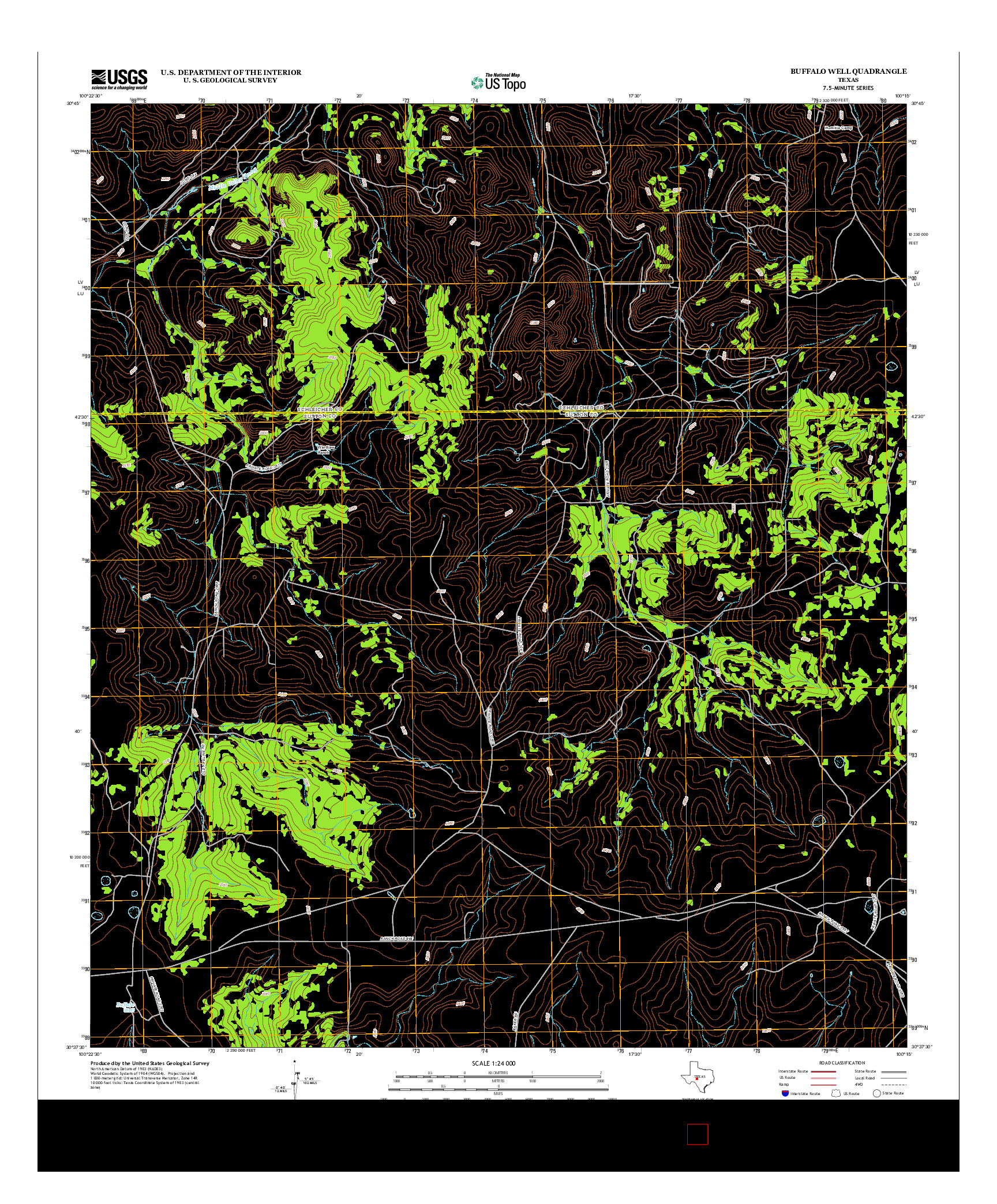 USGS US TOPO 7.5-MINUTE MAP FOR BUFFALO WELL, TX 2013