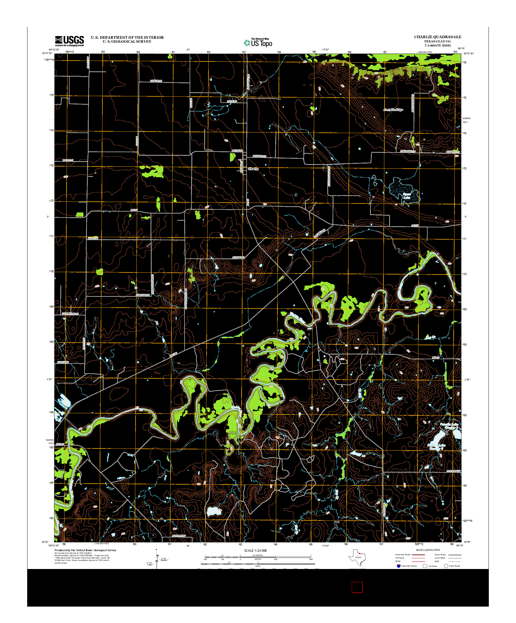 USGS US TOPO 7.5-MINUTE MAP FOR CHARLIE, TX 2013