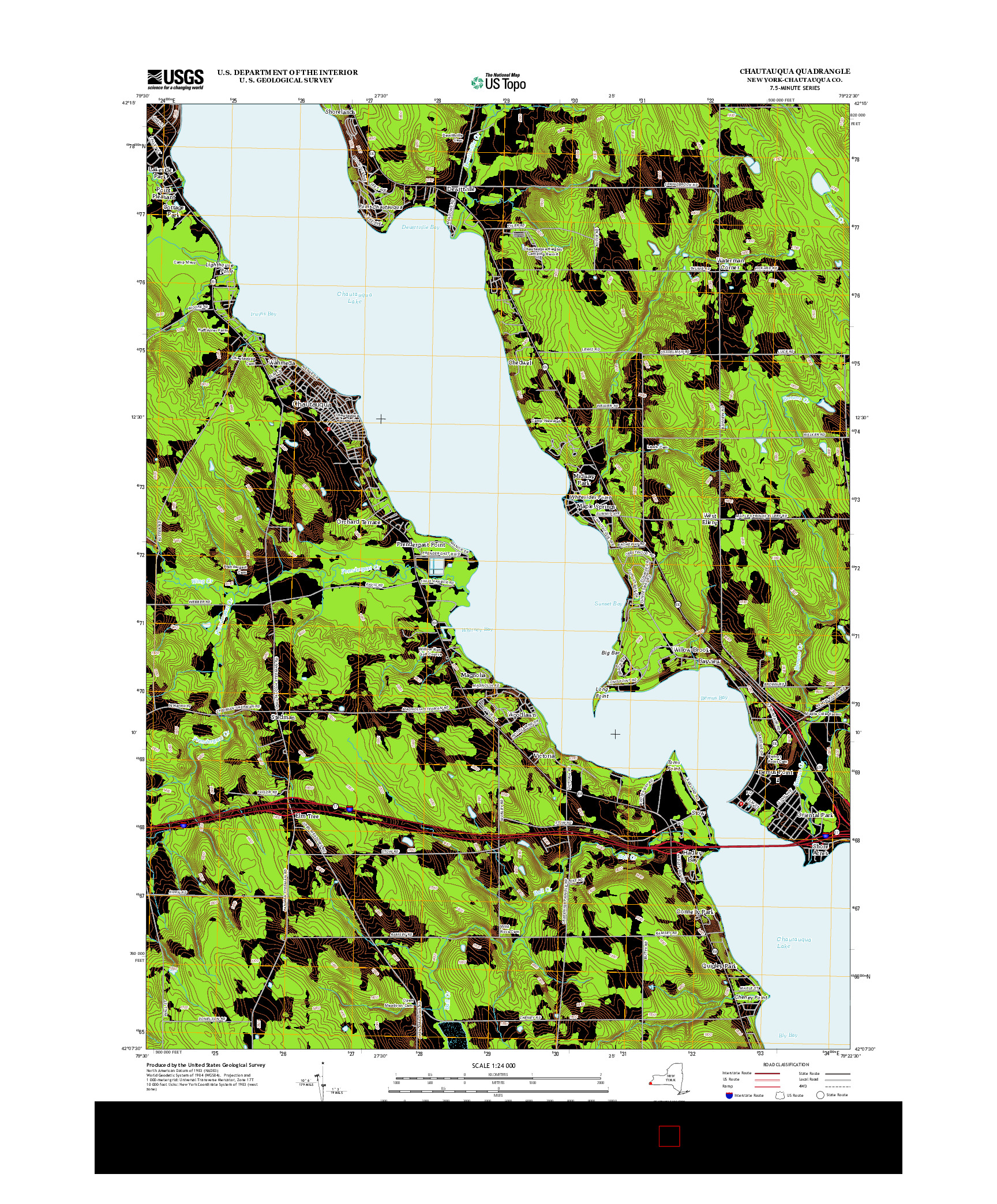 USGS US TOPO 7.5-MINUTE MAP FOR CHAUTAUQUA, NY 2013
