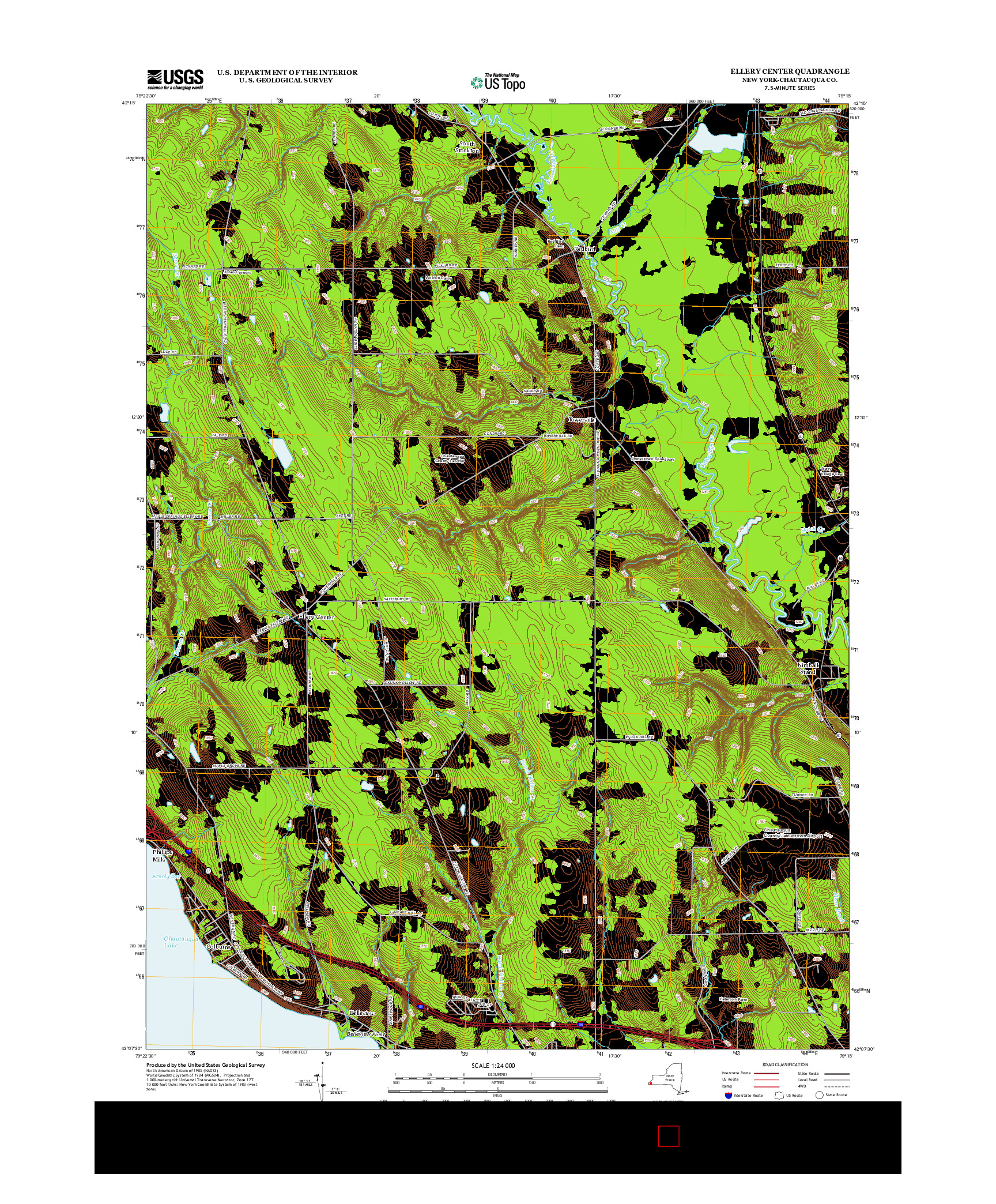 USGS US TOPO 7.5-MINUTE MAP FOR ELLERY CENTER, NY 2013