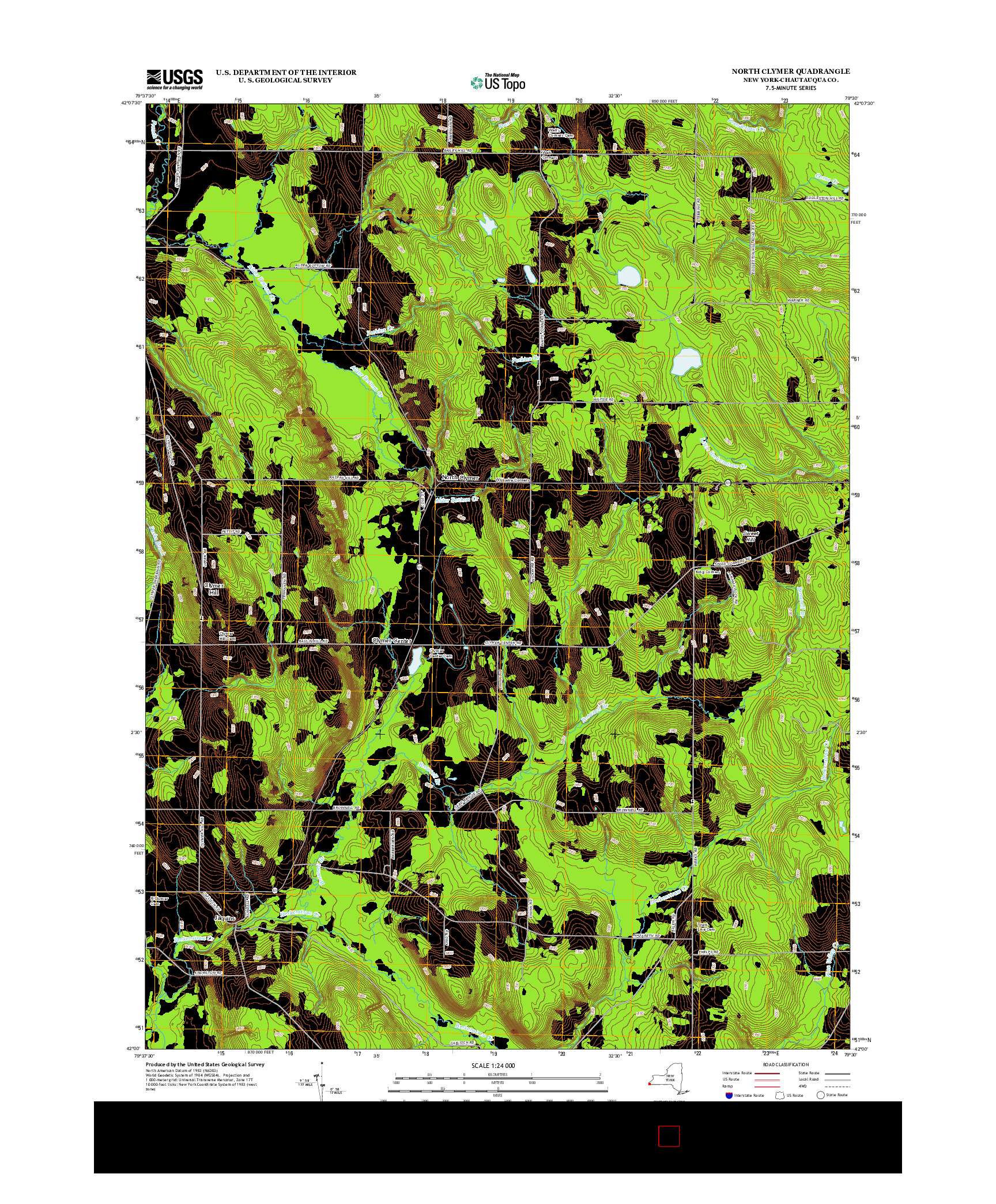 USGS US TOPO 7.5-MINUTE MAP FOR NORTH CLYMER, NY 2013